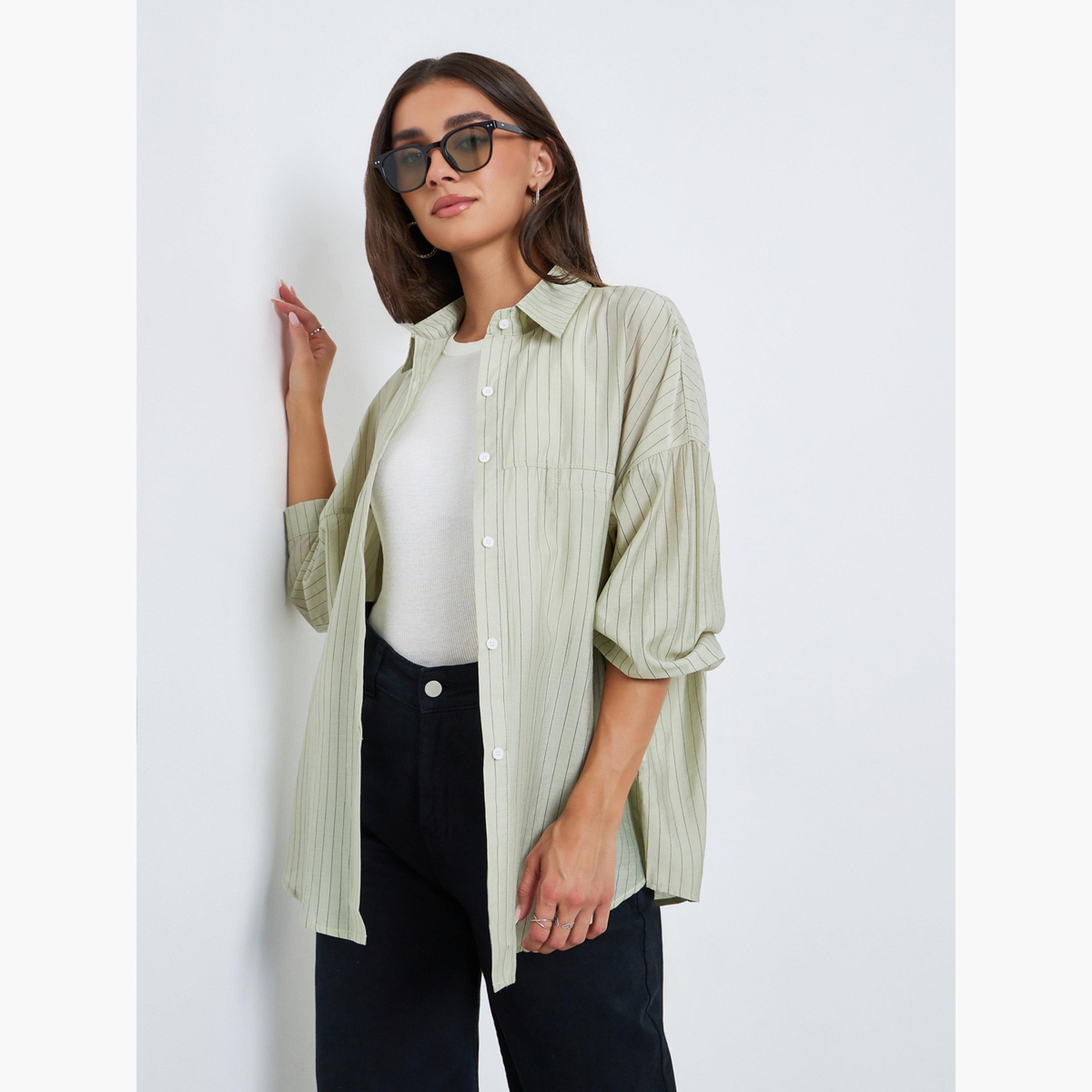 قميص بقصة واسعة ومخطط-women-clothing-shirtsandblouses-shirts-image-3