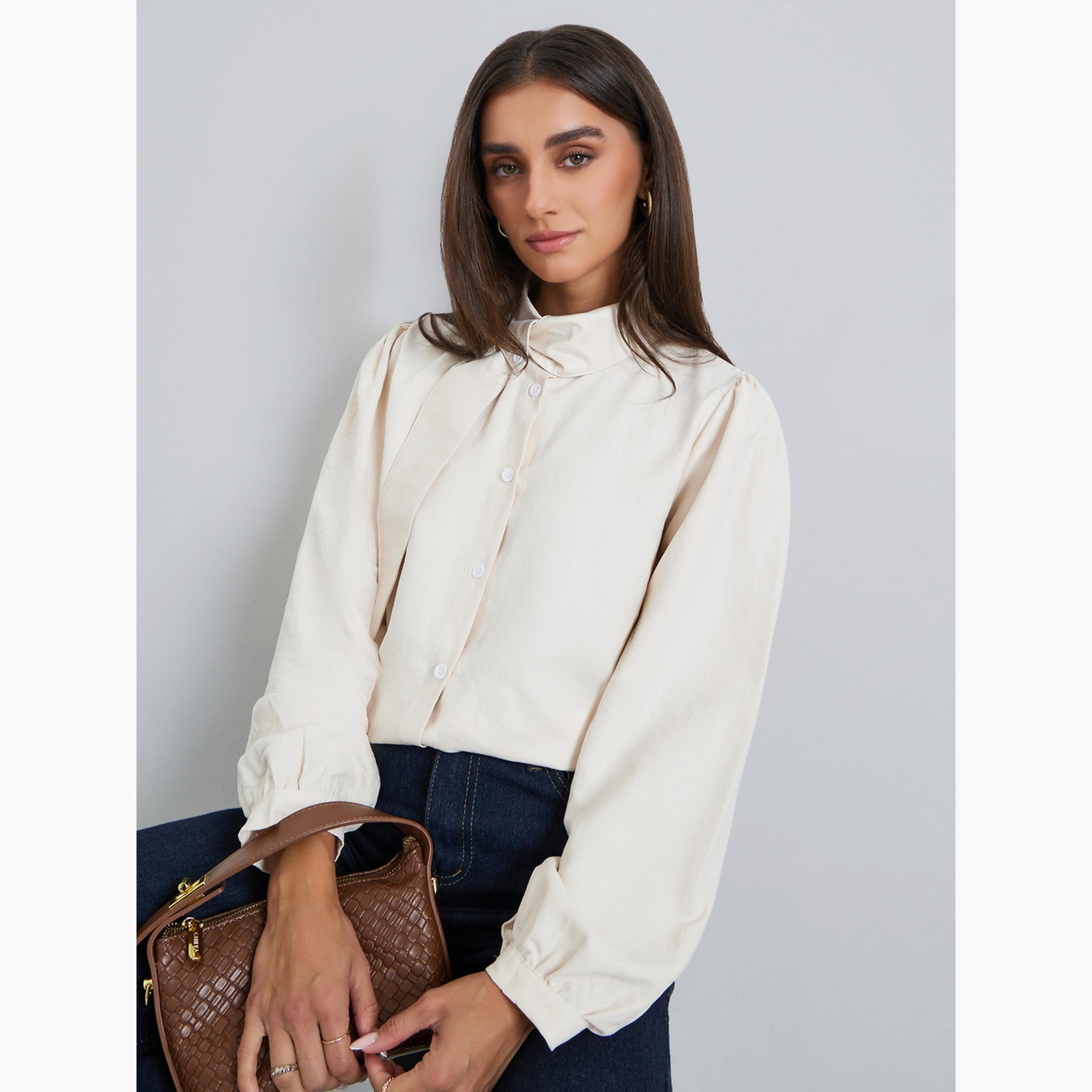 Styli Women White Balloon Sleeve Blouse-women-clothing-shirtsandblouses-shirts-image-3