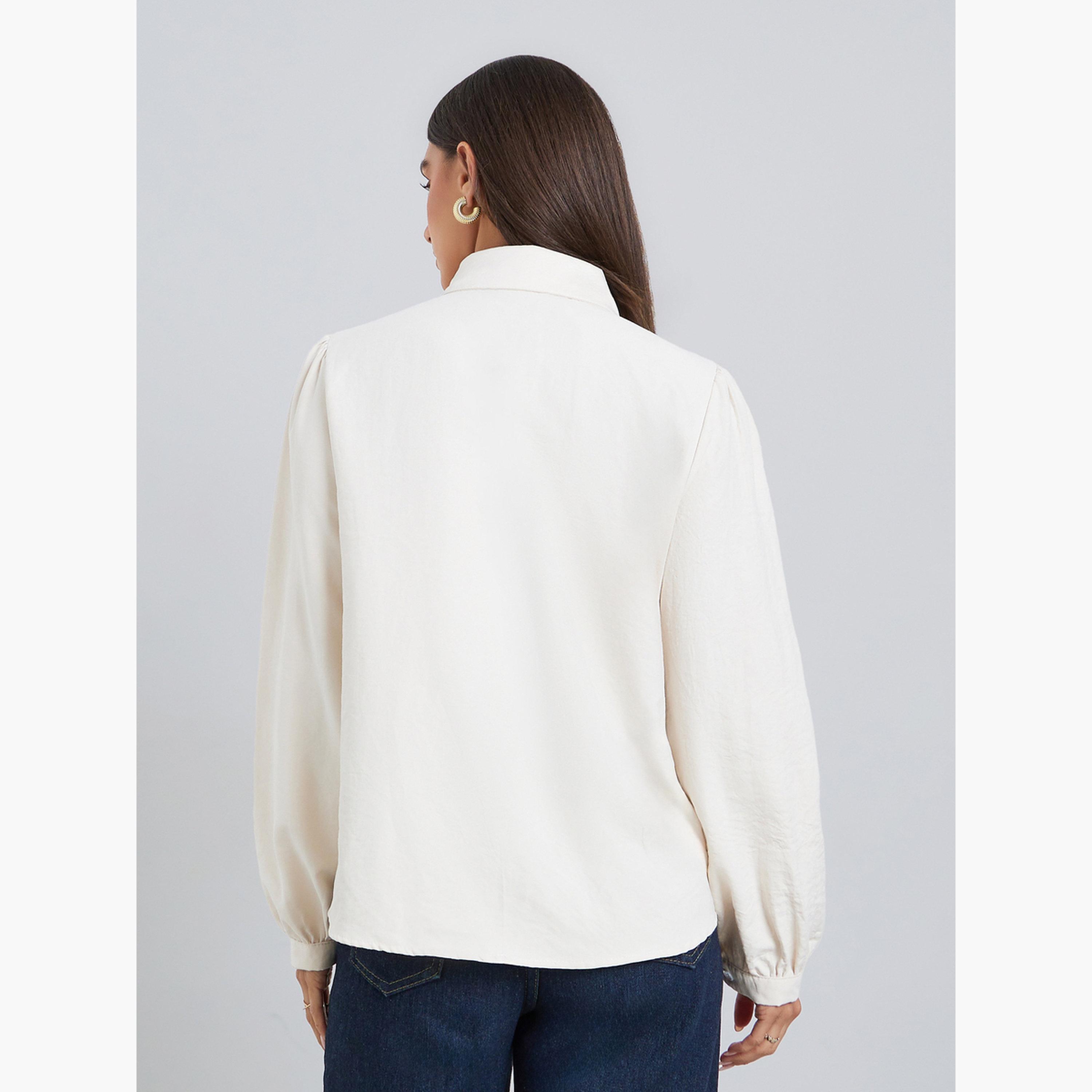 Styli Women White Balloon Sleeve Blouse-women-clothing-shirtsandblouses-shirts-image-5