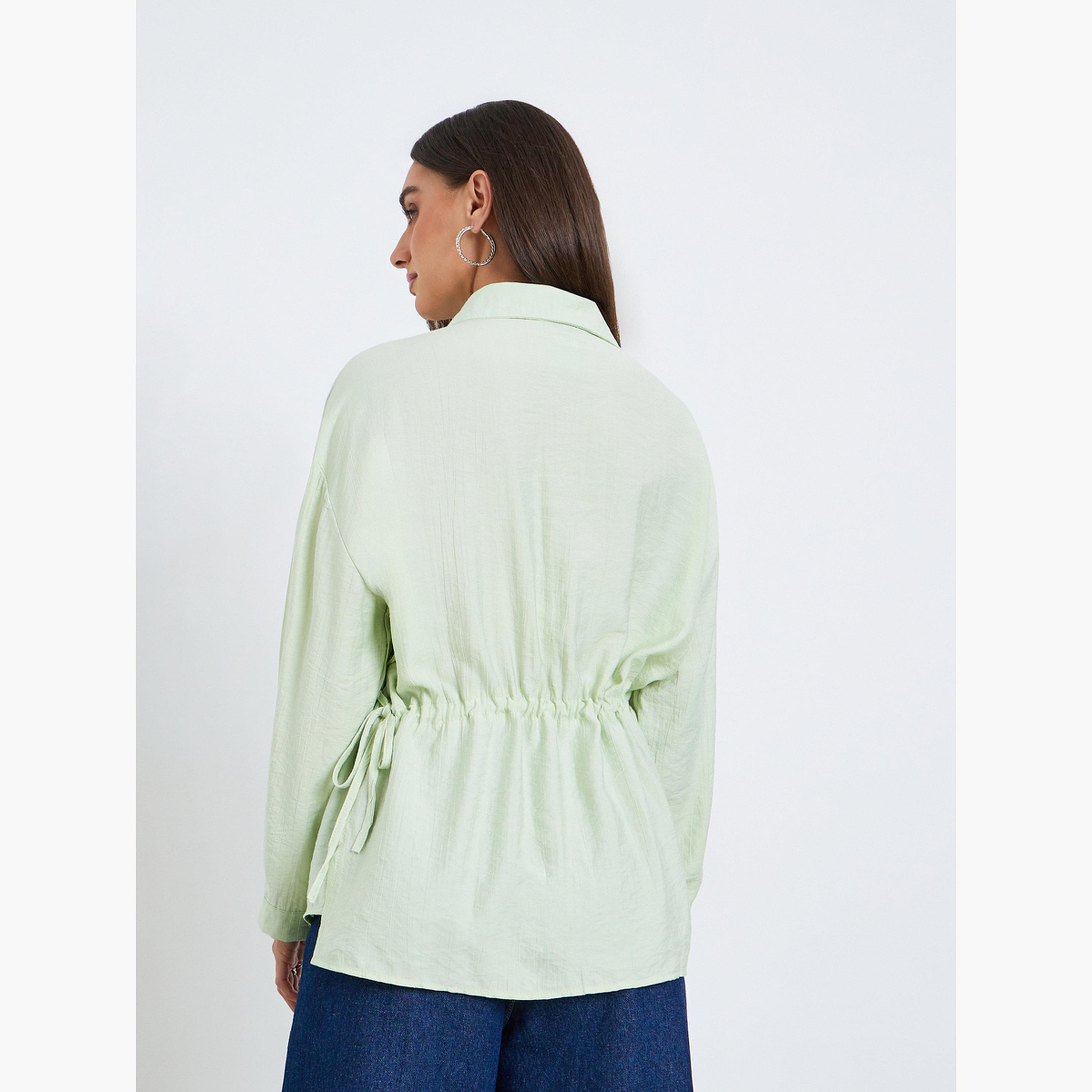 بلوزة بأكمام طويلة برباط سحب-women-clothing-shirtsandblouses-shirts-image-5