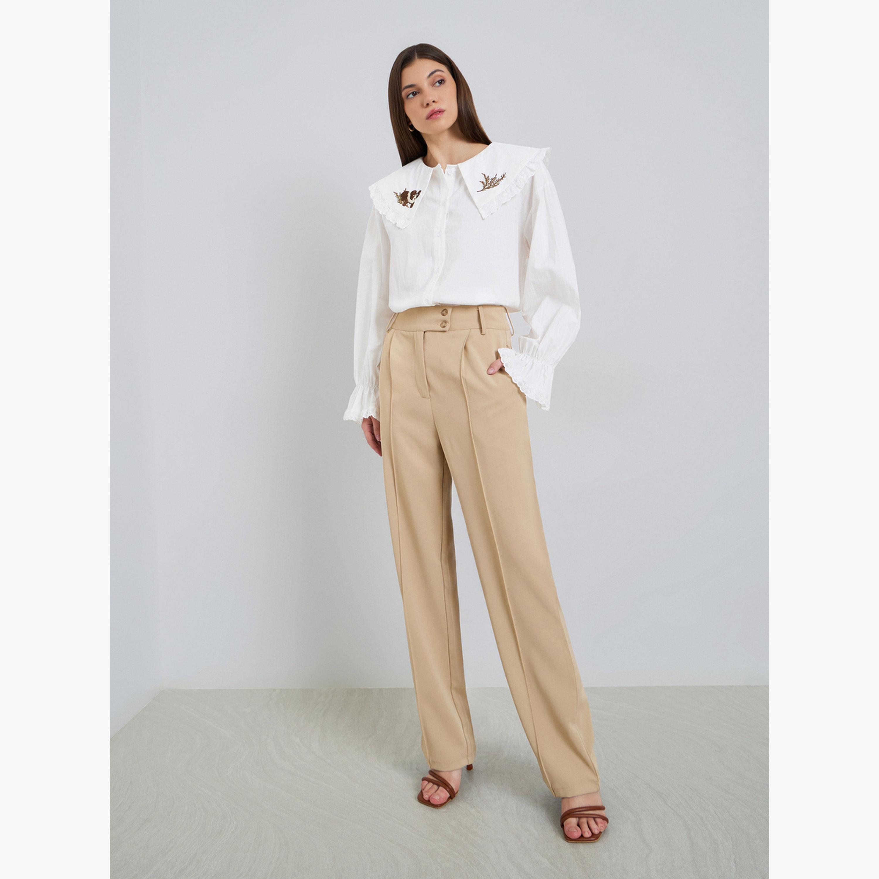 بلوزة بأكمام طويلة وياقة مطرزة-women-clothing-shirtsandblouses-blouses-image-2