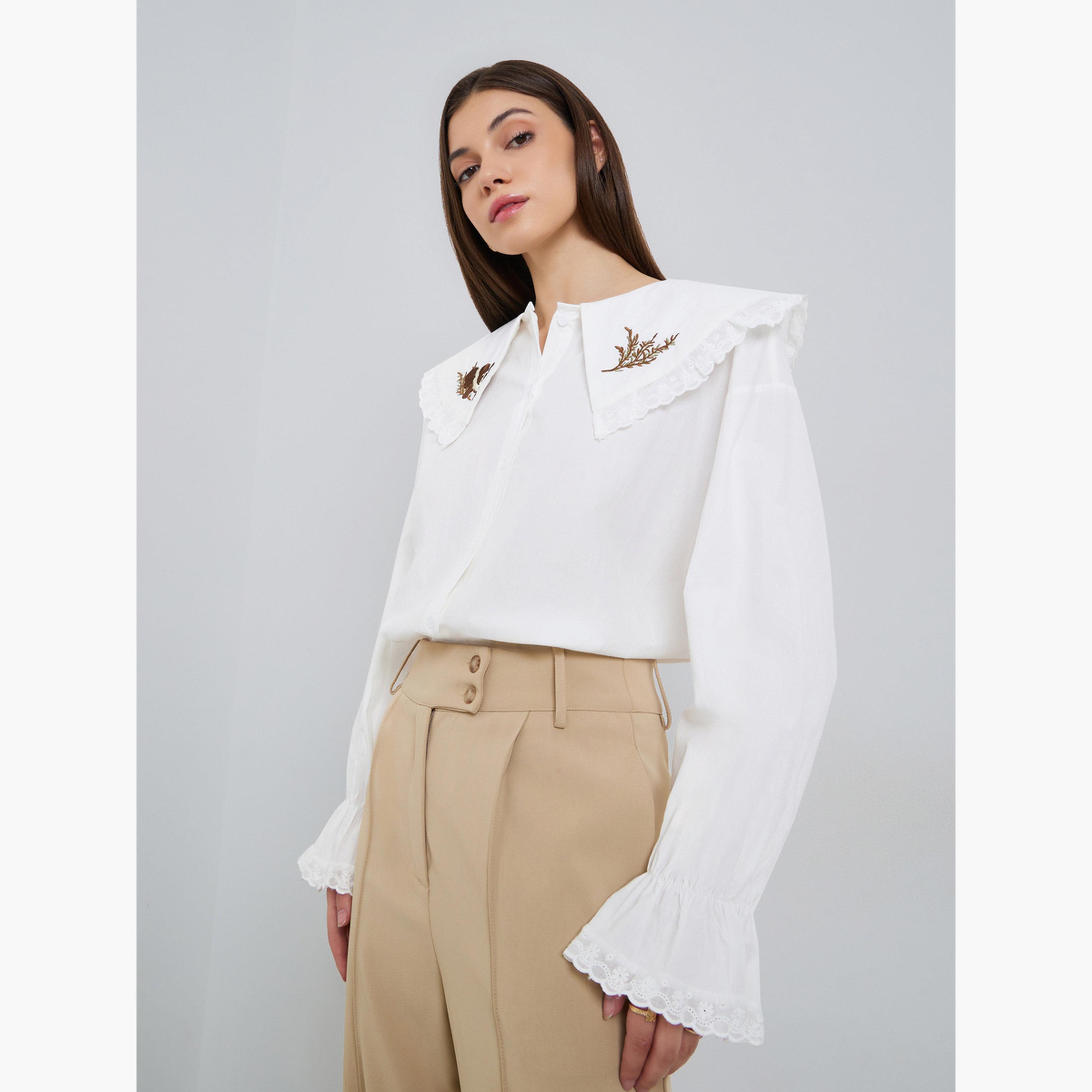 بلوزة بأكمام طويلة وياقة مطرزة-women-clothing-shirtsandblouses-blouses-image-3