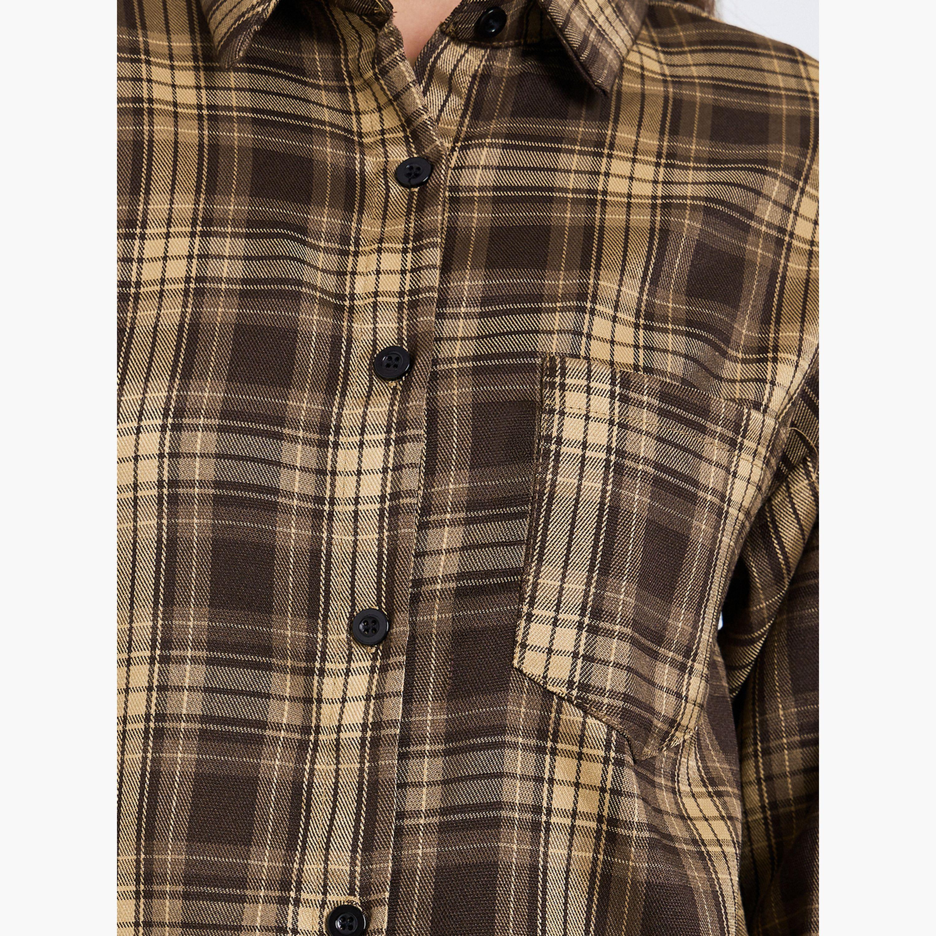قميص بقصة واسعة بنمط بريبي ومربعات-women-clothing-shirtsandblouses-shirts-image-4