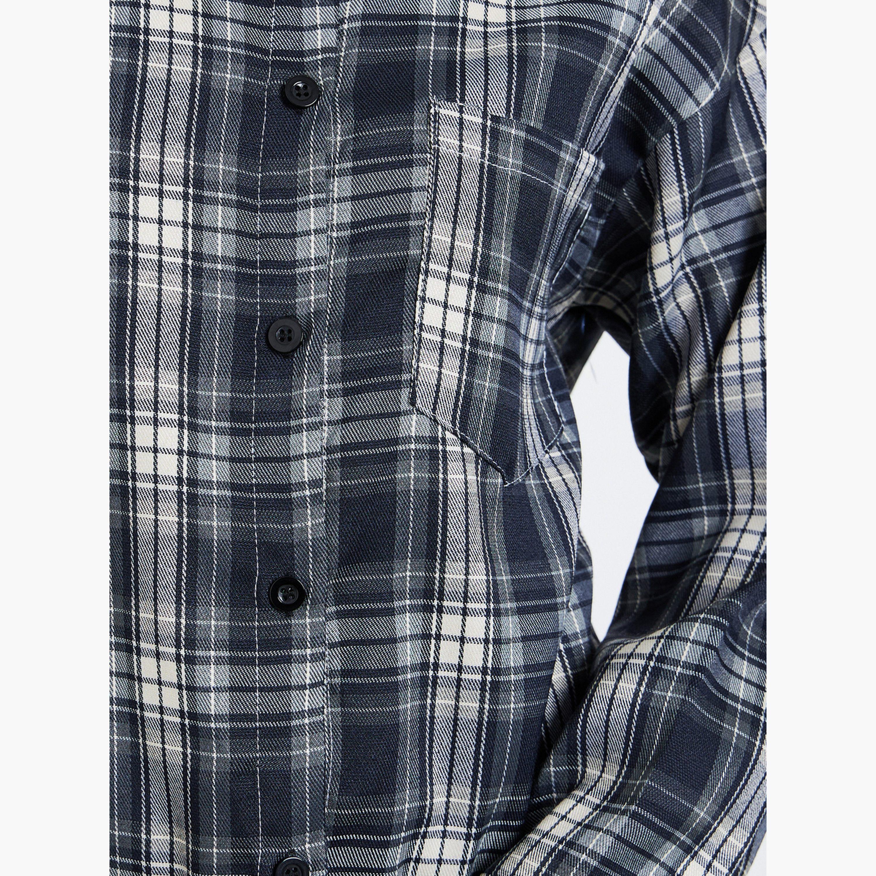 Styli Women Plaid Oversized Long Sleeve Shirt-women-clothing-shirtsandblouses-shirts-image-4
