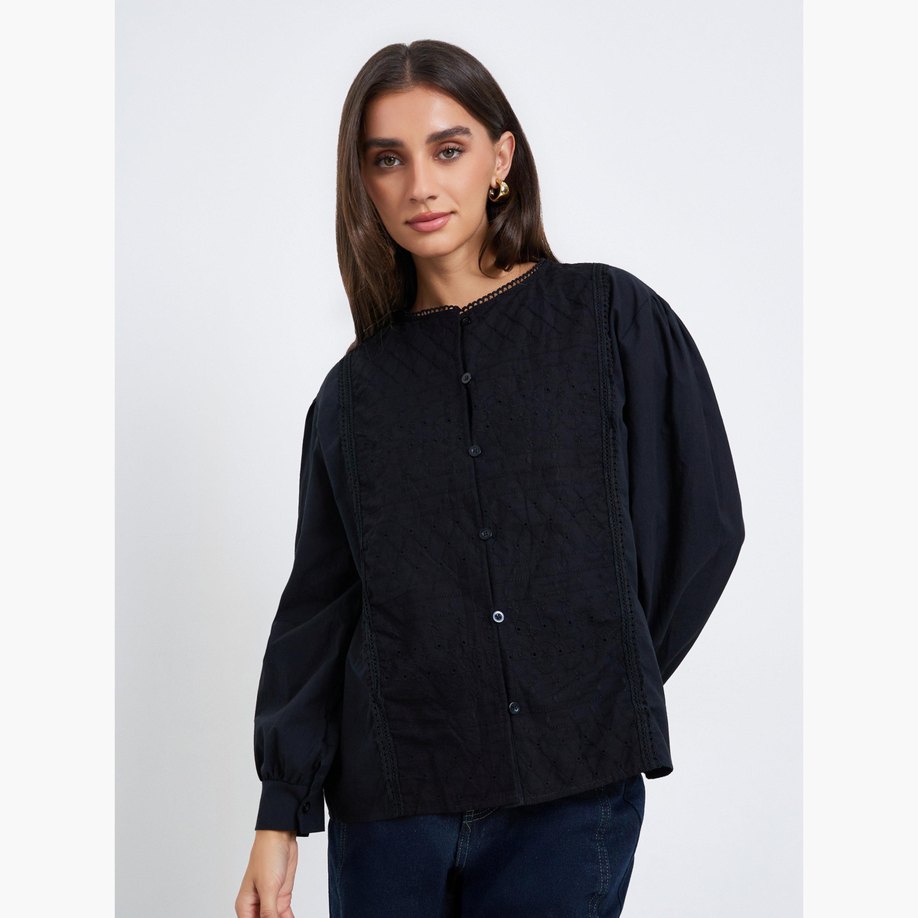 بلوزة بلوح أمامي مطرز-women-clothing-shirtsandblouses-blouses-image-1