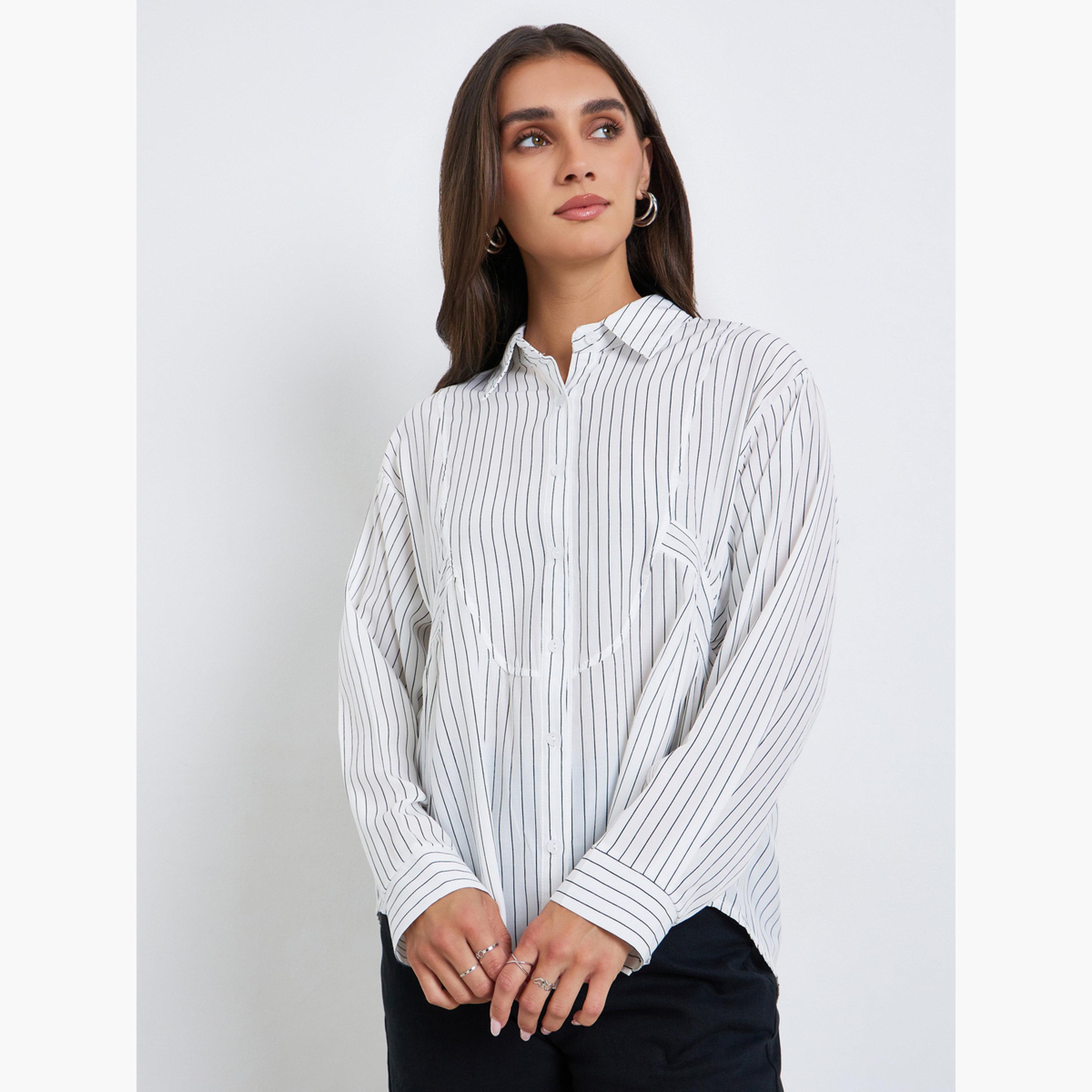 بلوزة بقصة واسعة ومخطط-women-clothing-shirtsandblouses-shirts-image-1