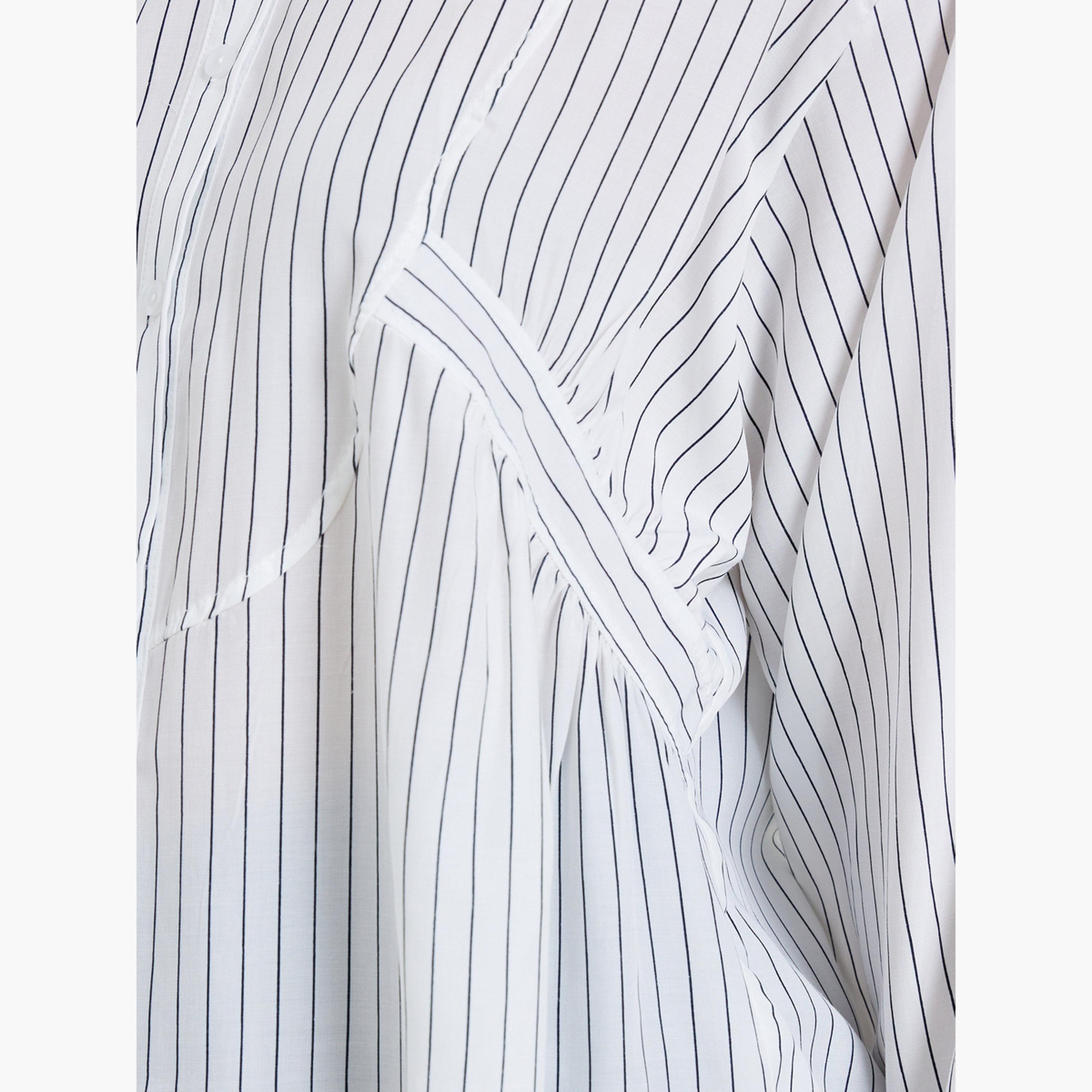 Styli Women White Striped Oversized Shirt-women-clothing-shirtsandblouses-shirts-image-4