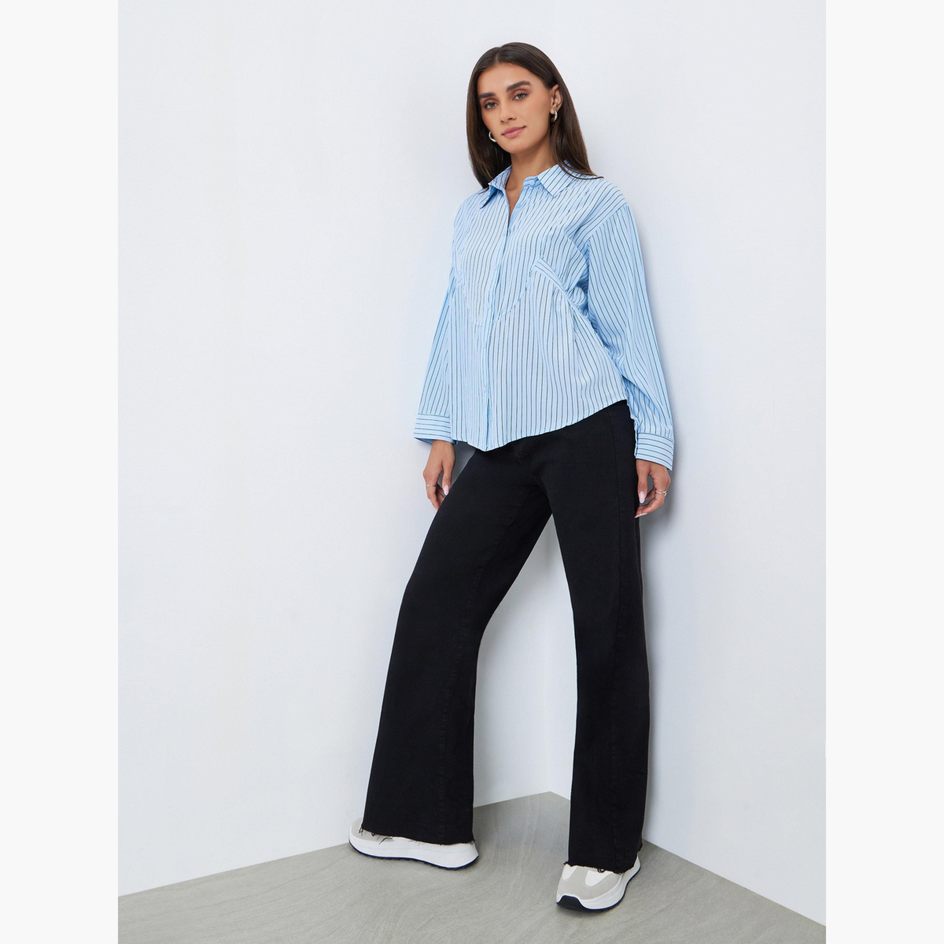 Styli Women Striped Oversized Shirt-women-clothing-shirtsandblouses-shirts-image-2