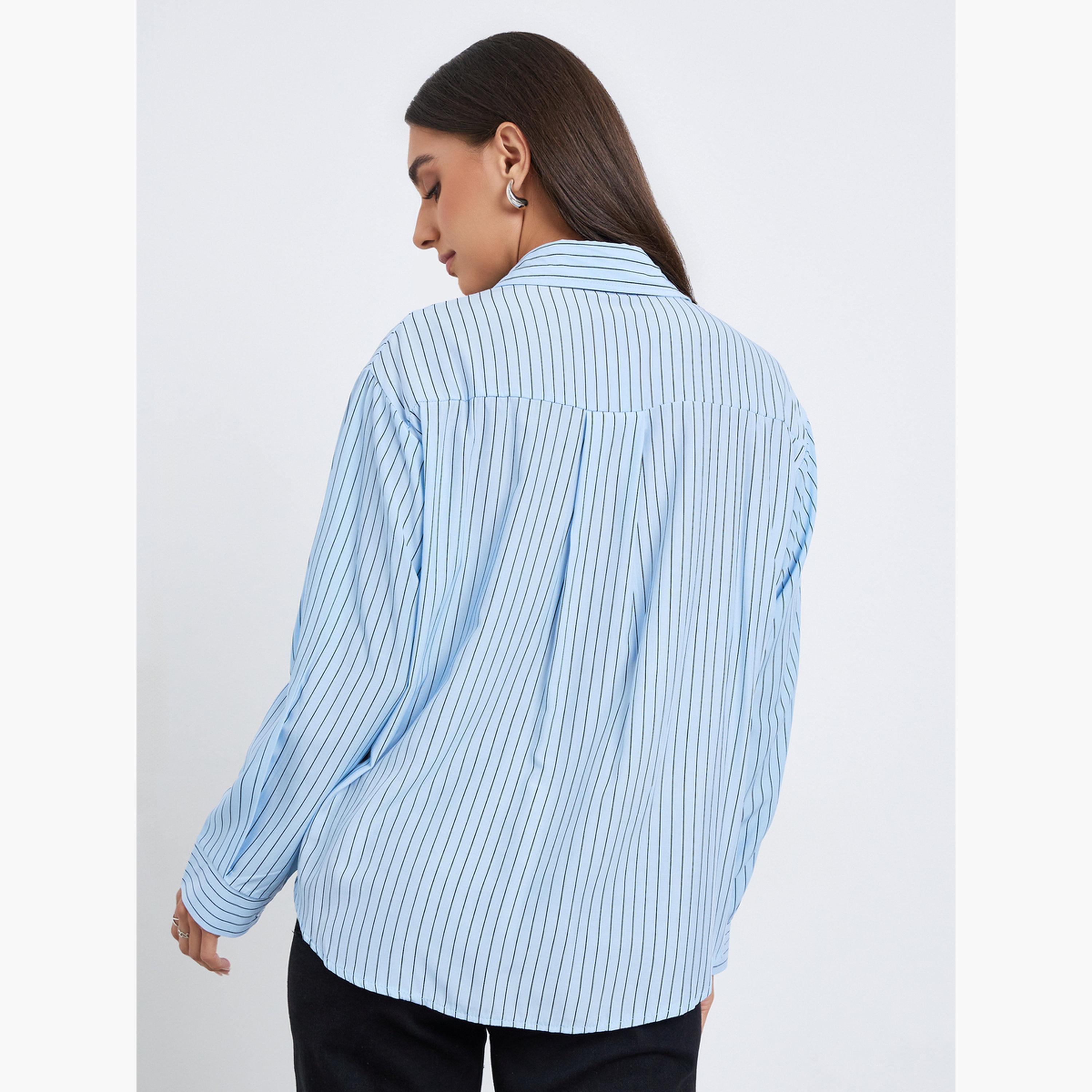 Styli Women Striped Oversized Shirt-women-clothing-shirtsandblouses-shirts-image-5
