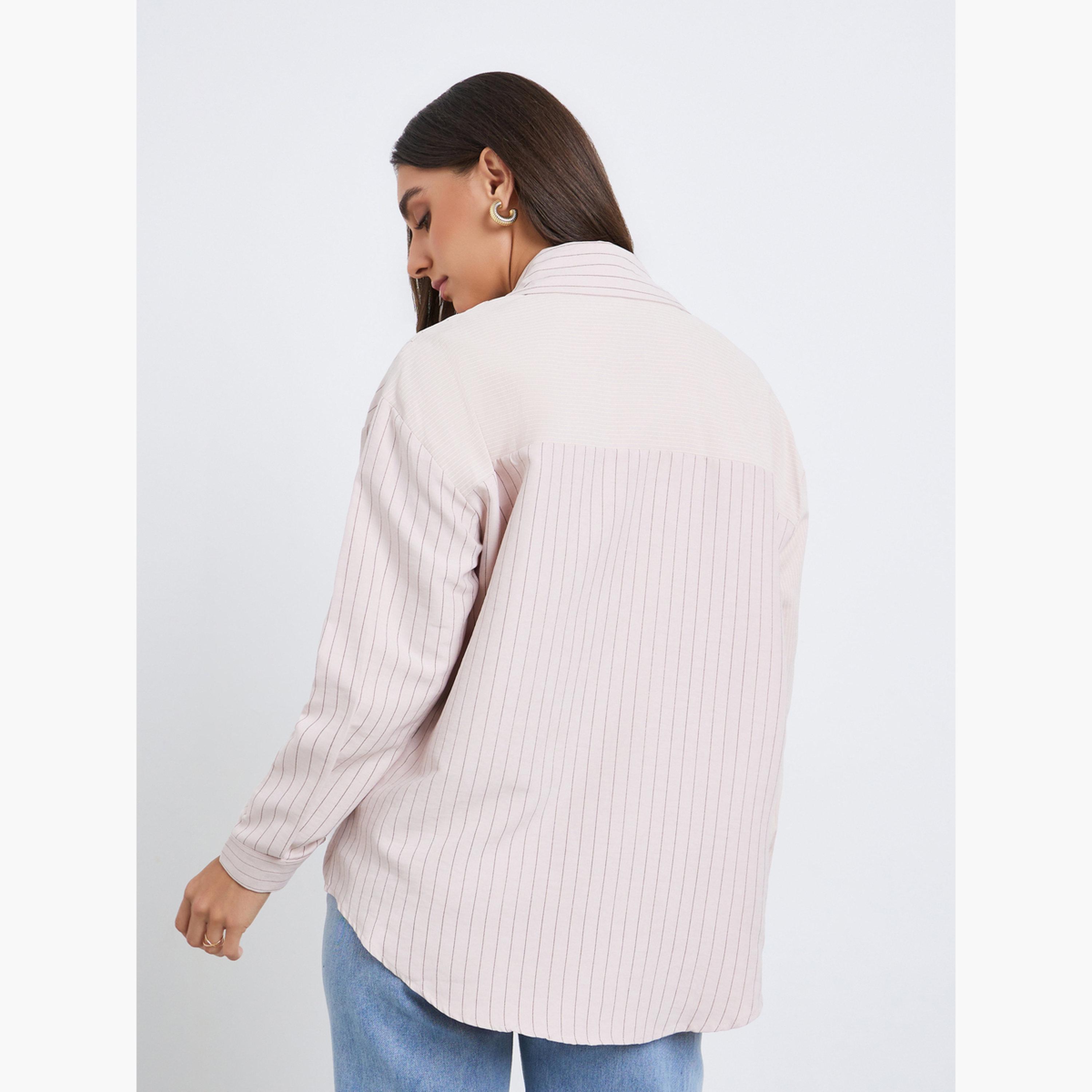قميص كاجوال بقصة واسعة ومخطط-women-clothing-shirtsandblouses-shirts-image-5