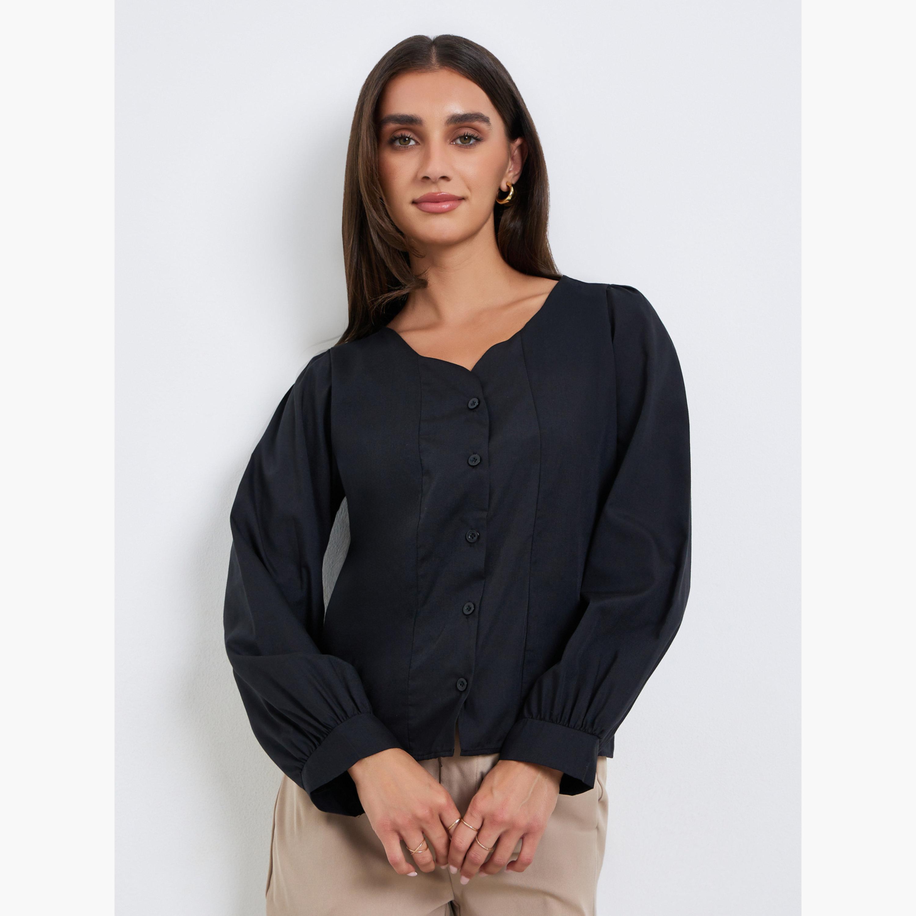 بلوزة سوداء بأكمام طويلة-women-clothing-shirtsandblouses-blouses-image-1