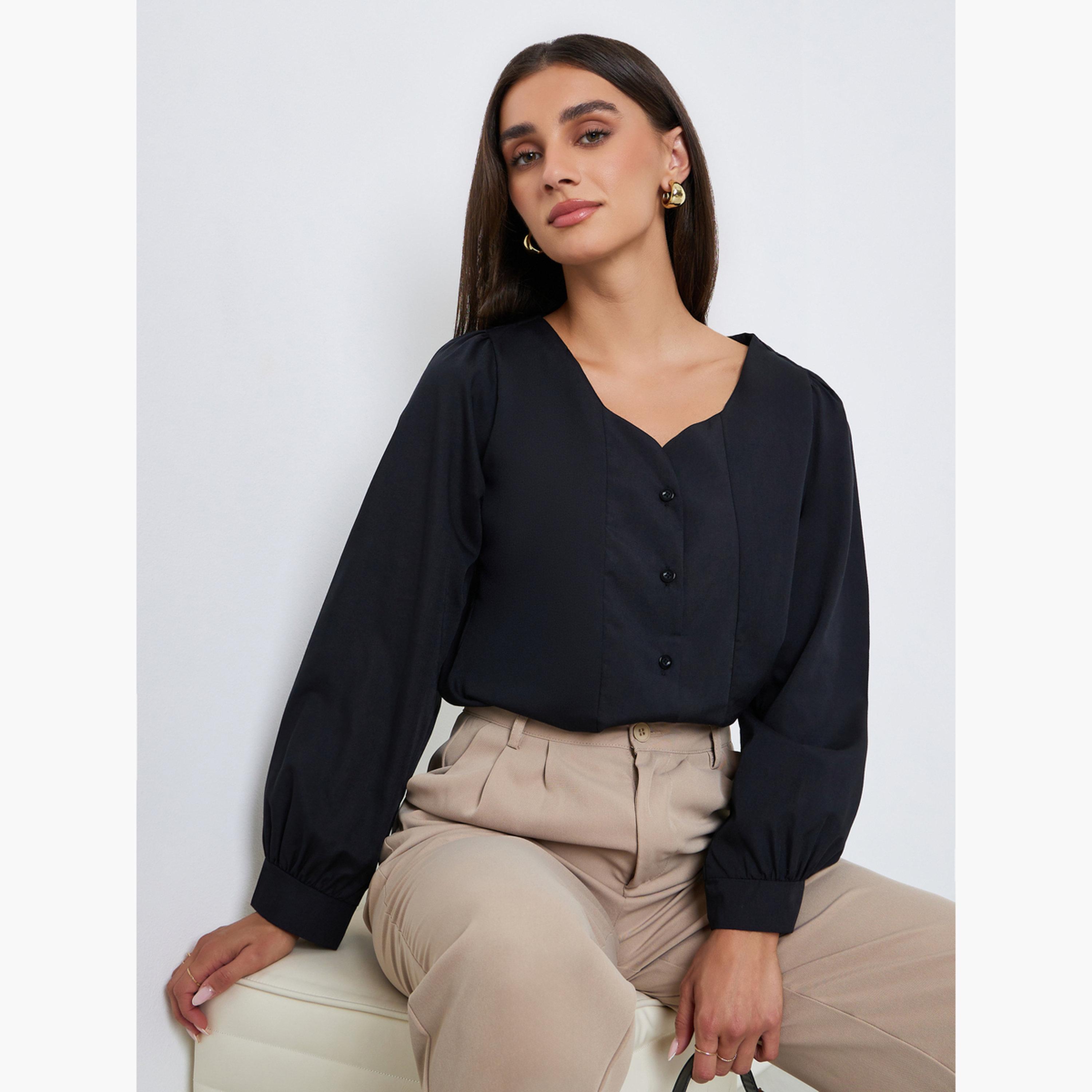 بلوزة سوداء بأكمام طويلة-women-clothing-shirtsandblouses-blouses-image-3