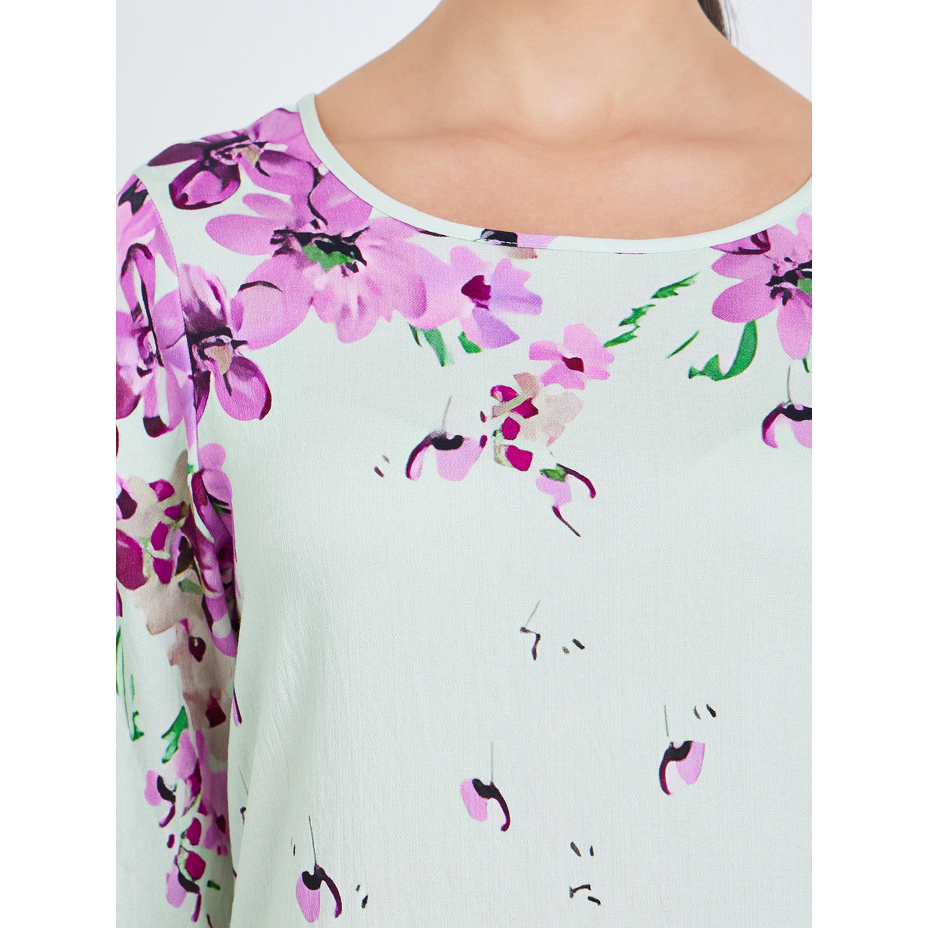 Styli Women Purple Floral Print A-Line Jalabiya-women-arabicclothing-jalabiyas-image-3