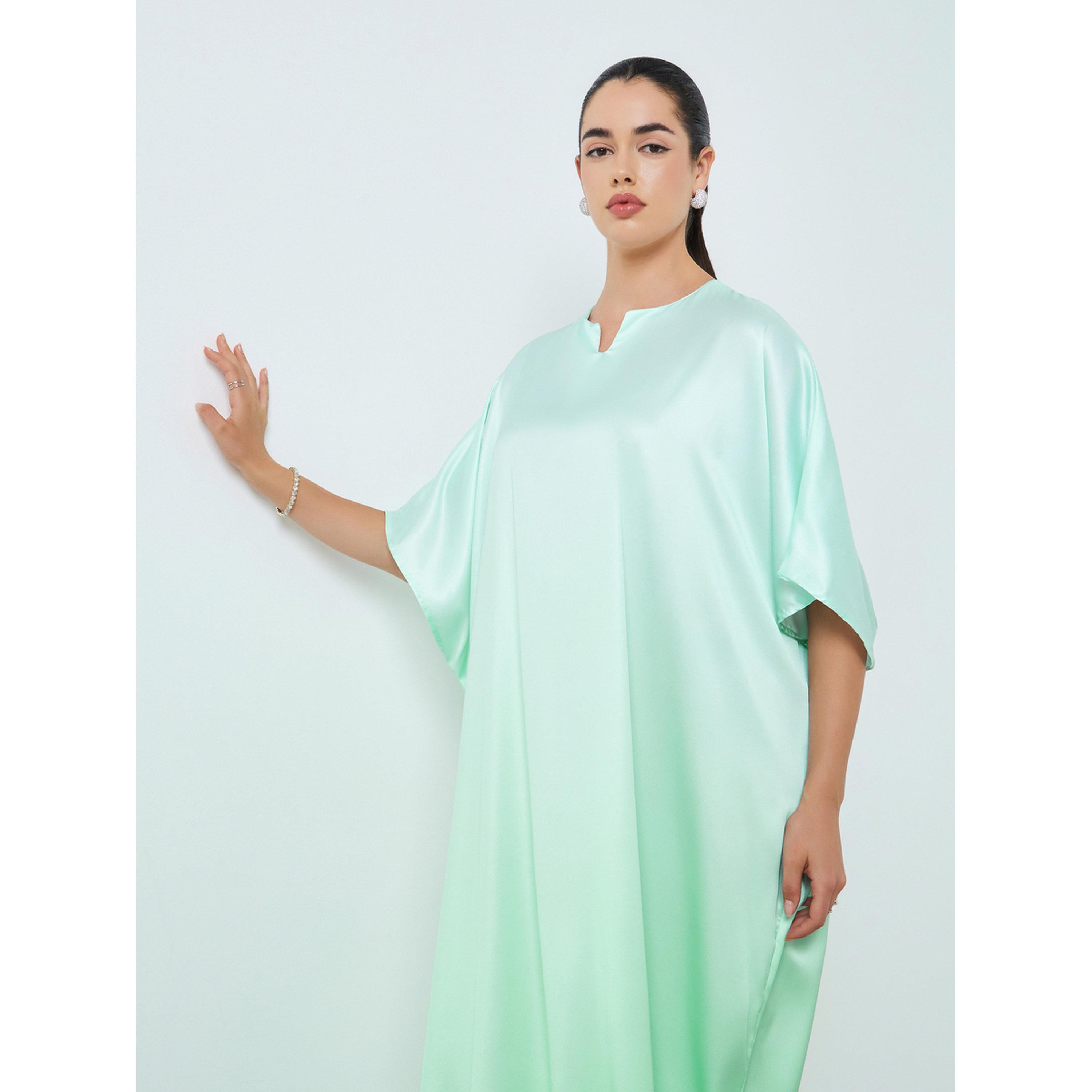 Styli Women Green Ombre Print Kaftan-women-arabicclothing-kaftan-image-2