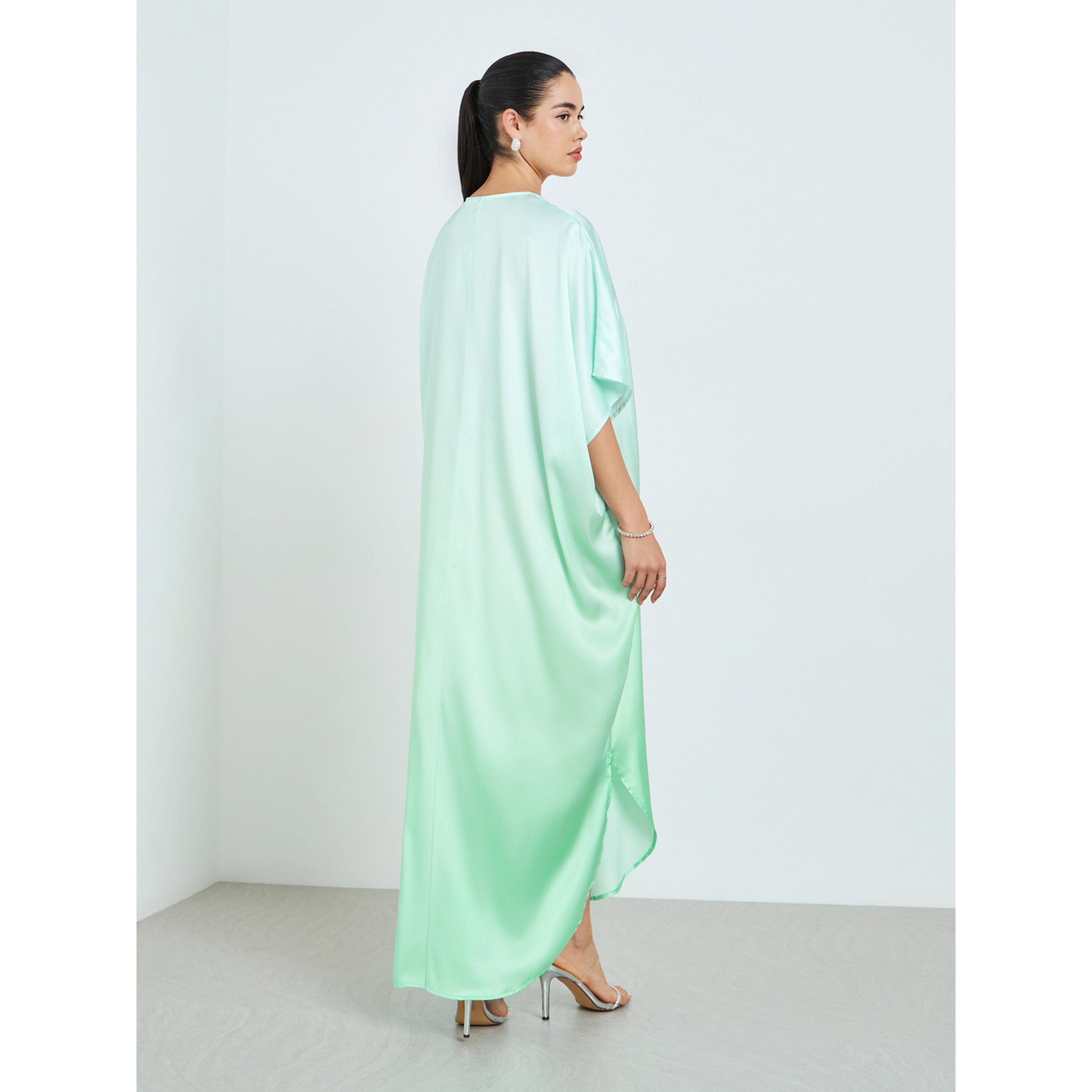 Styli Women Green Ombre Print Kaftan-women-arabicclothing-kaftan-image-5