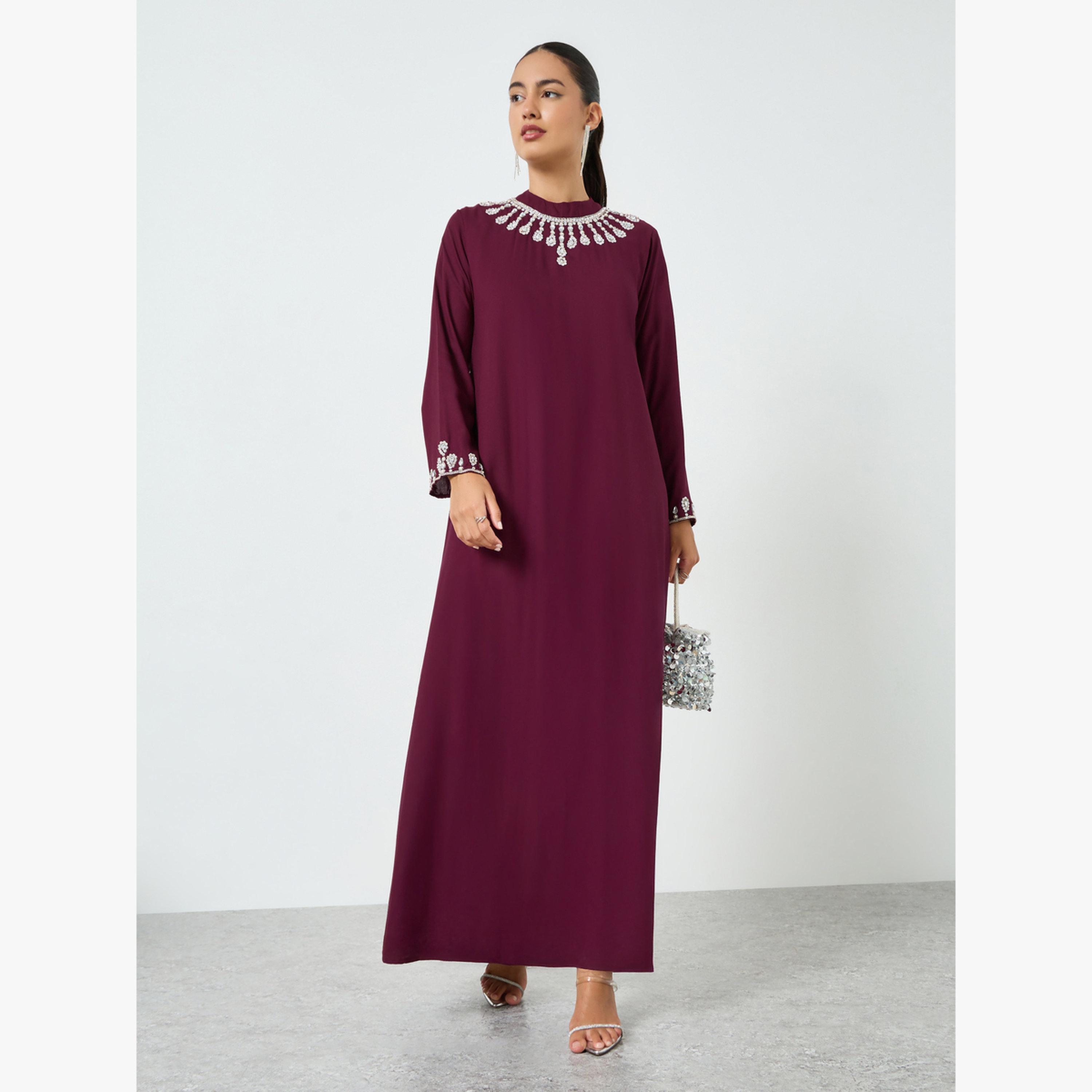 جلابية مزينة بحافة واسعة-women-arabicclothing-jalabiyas-image-3