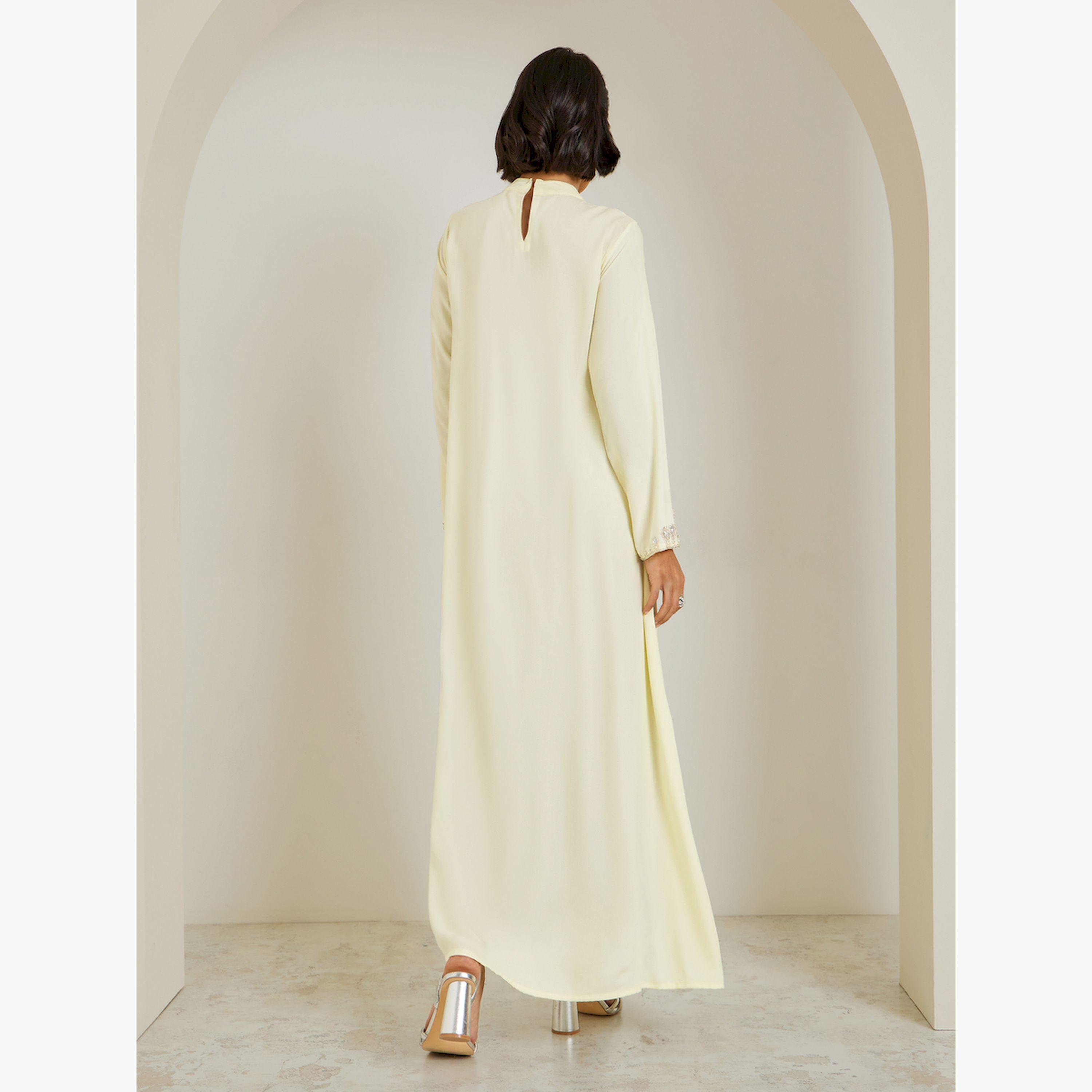 Styli Women Cream Embellished A-Line Jalabiya-women-arabicclothing-jalabiyas-image-4