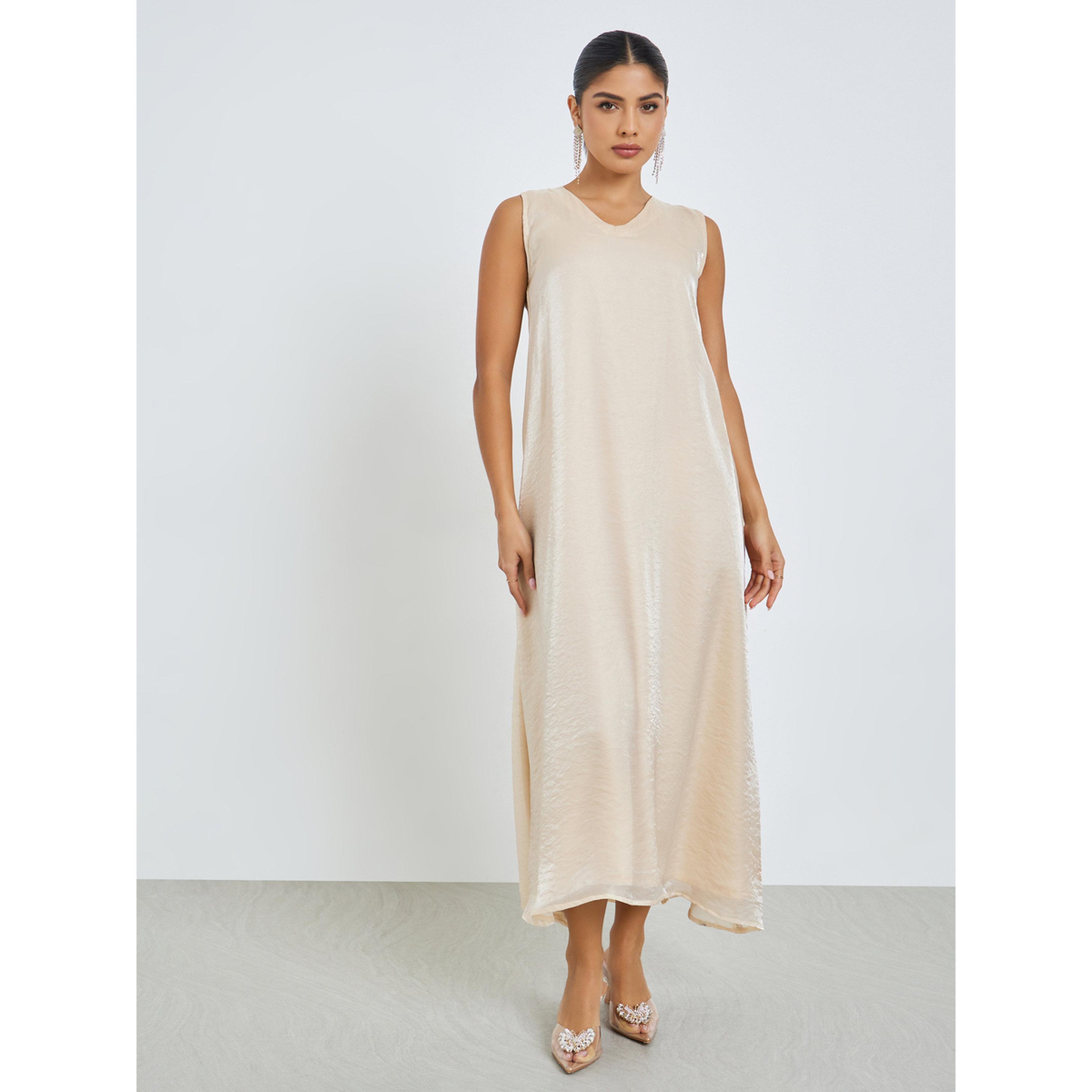ستايلي - قفطان فستان ماكسي مزين باللون الكريمي-women-arabicclothing-sets-image-5