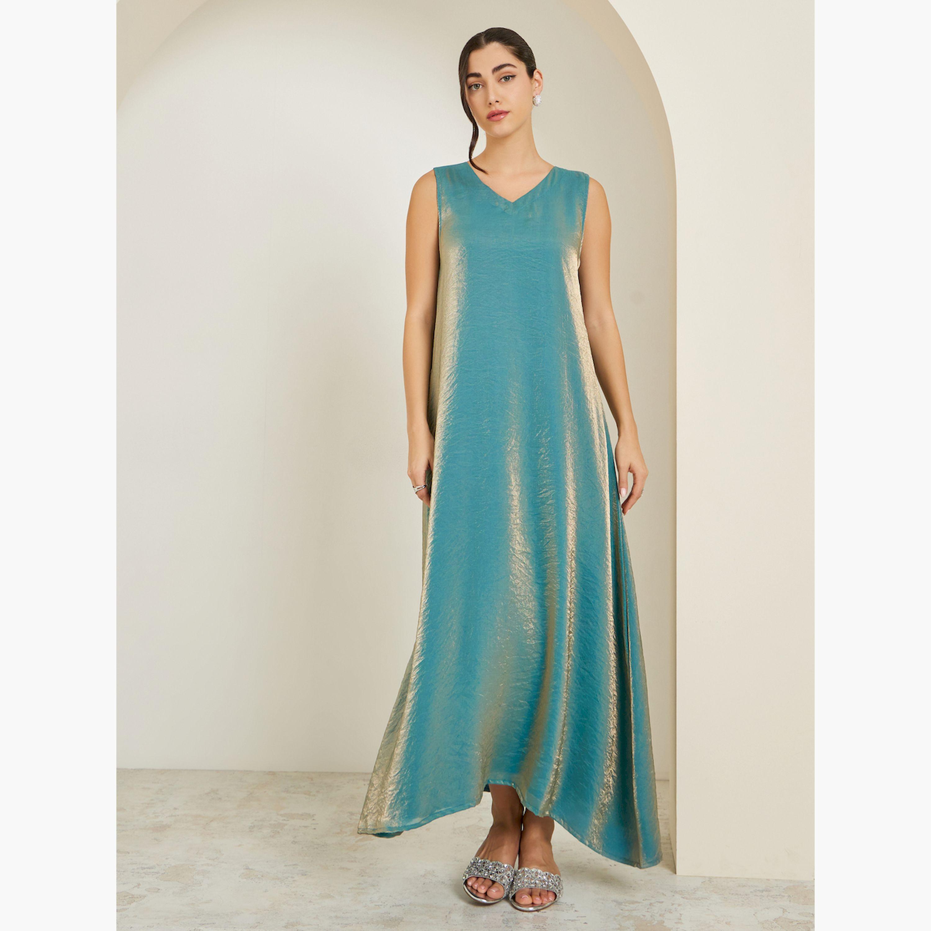 طقم محتشم من كيمونو مزين وفستان طويل-women-arabicclothing-sets-image-4