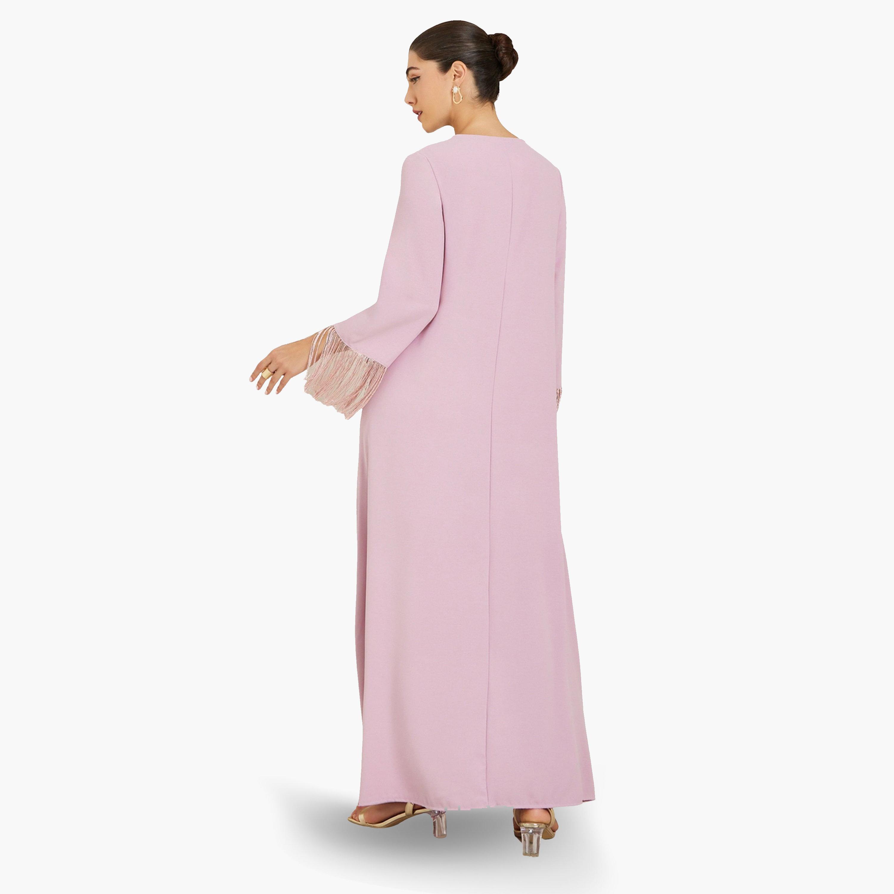جلابية وردية مطرزة بحافة واسعة-women-arabicclothing-jalabiyas-image-5