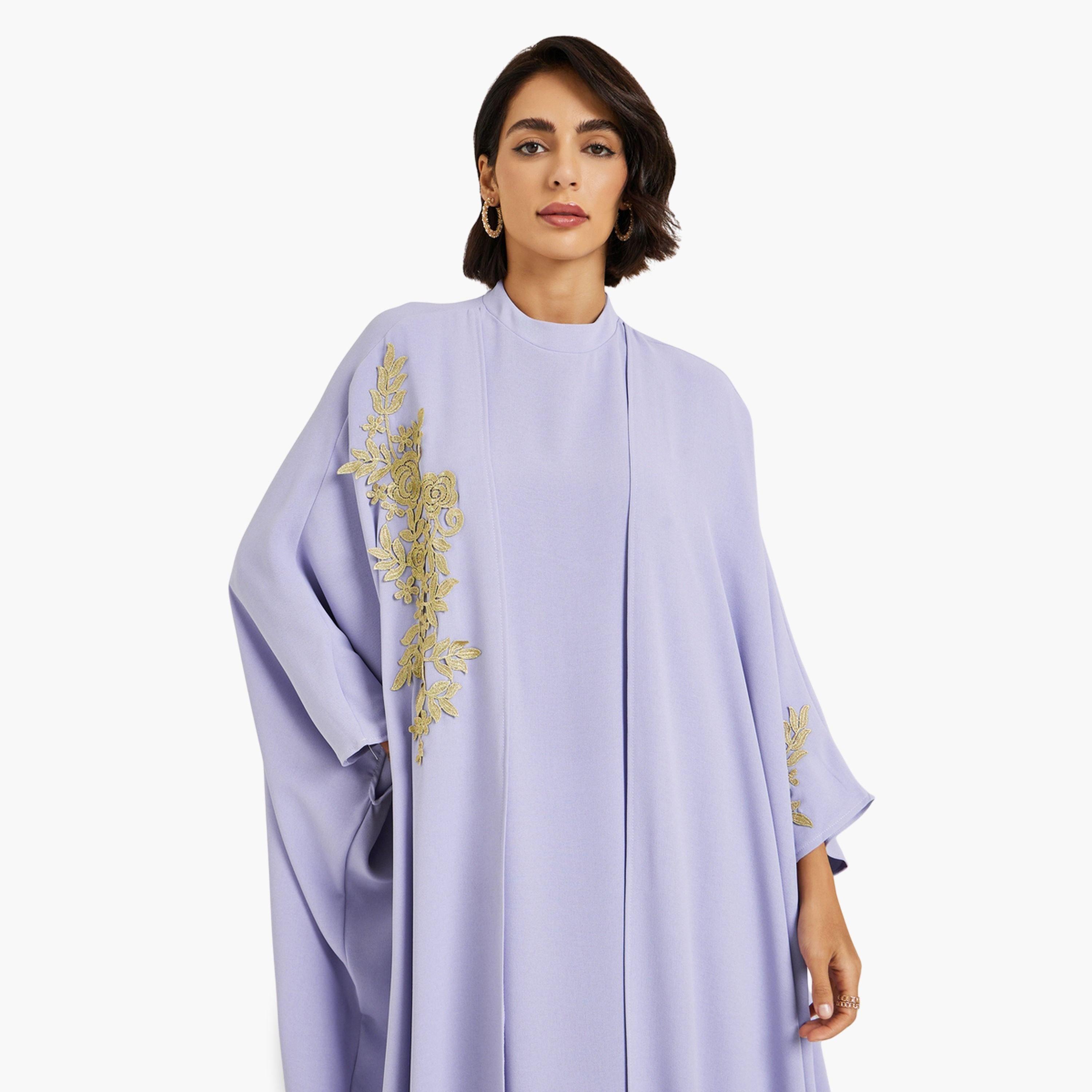 جلابية بنمط طبقات وحافة دانتيل-women-arabicclothing-jalabiyas-image-3