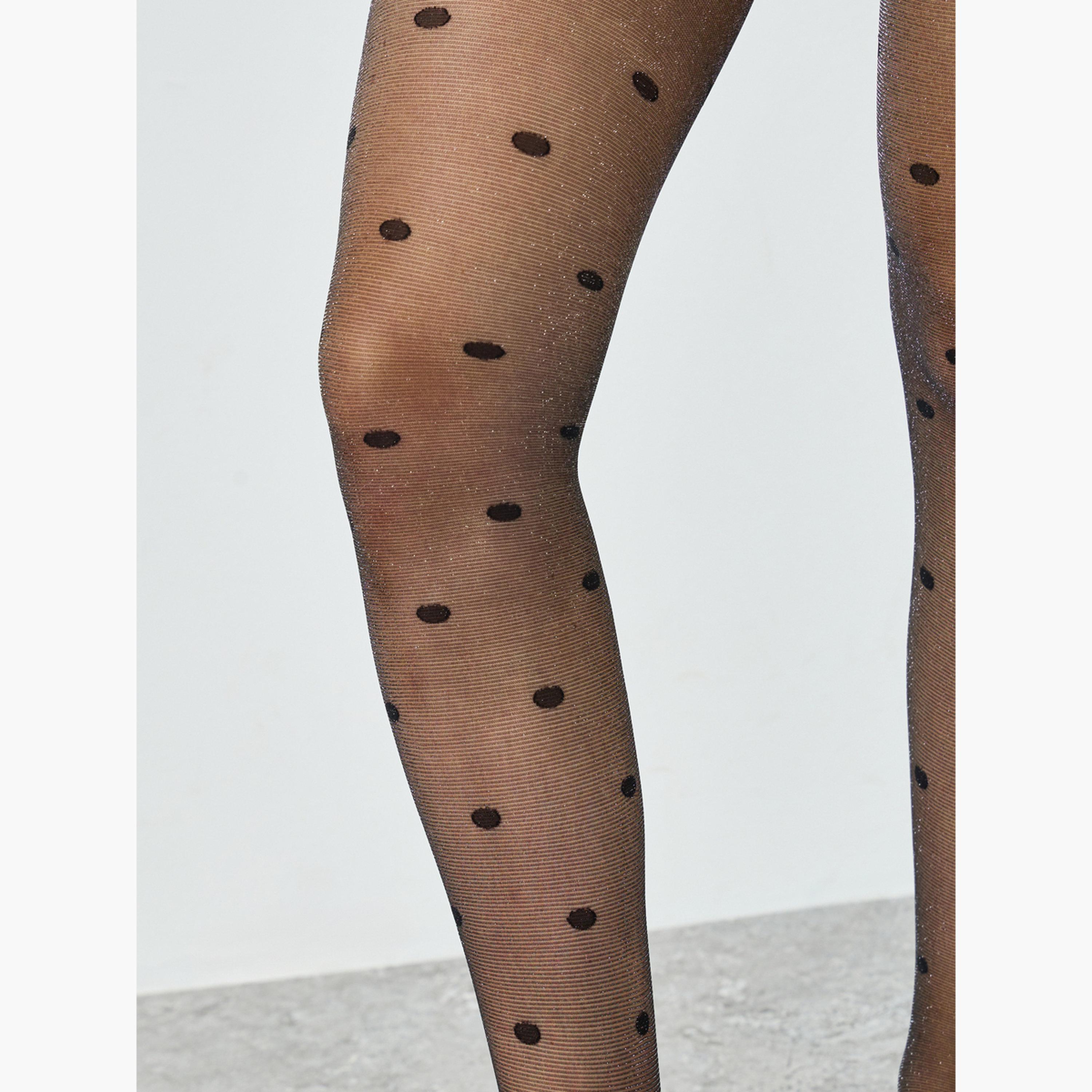 جوارب طويلة منقطة 15D-women-winterwear-socksandstockings-image-2
