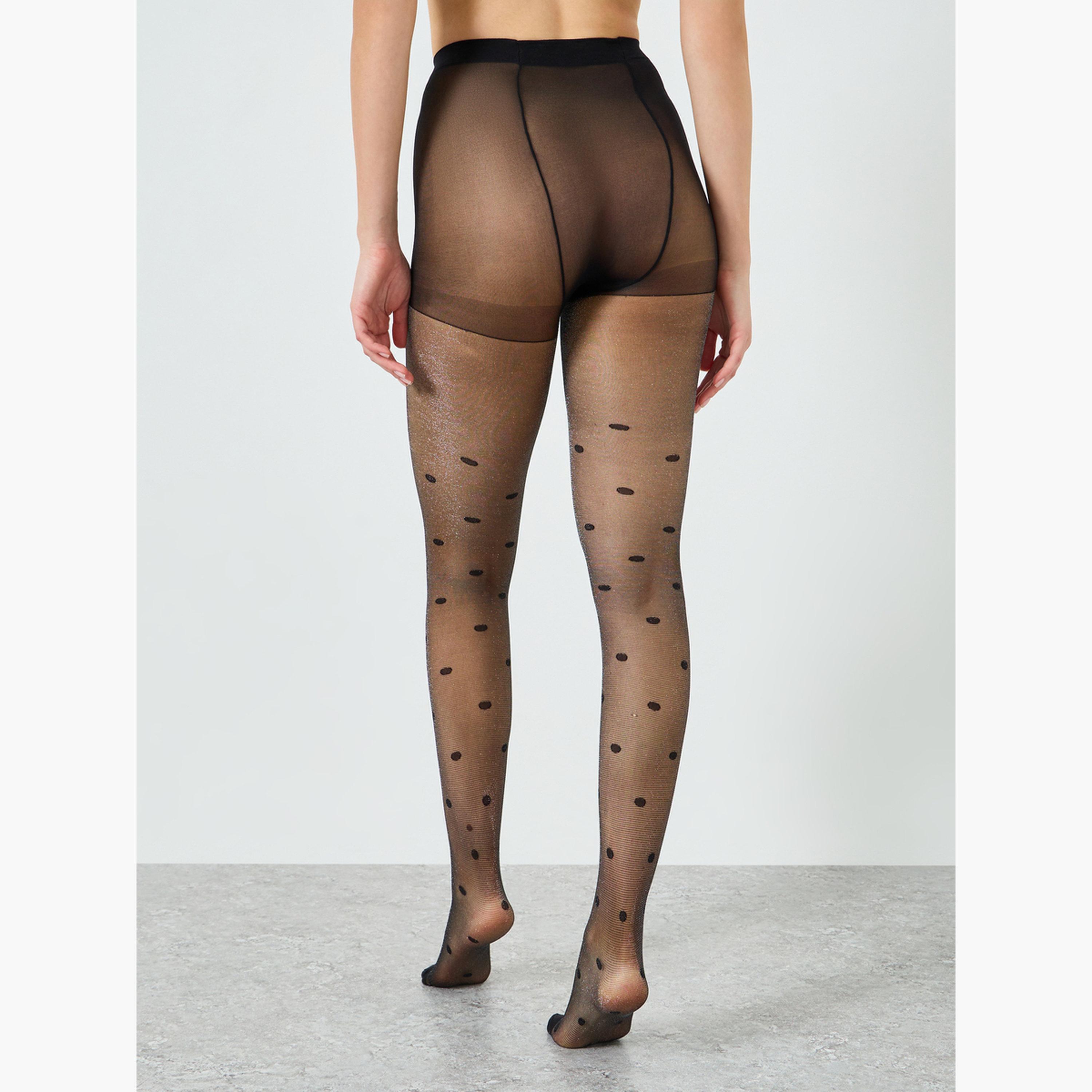 جوارب طويلة منقطة 15D-women-winterwear-socksandstockings-image-3