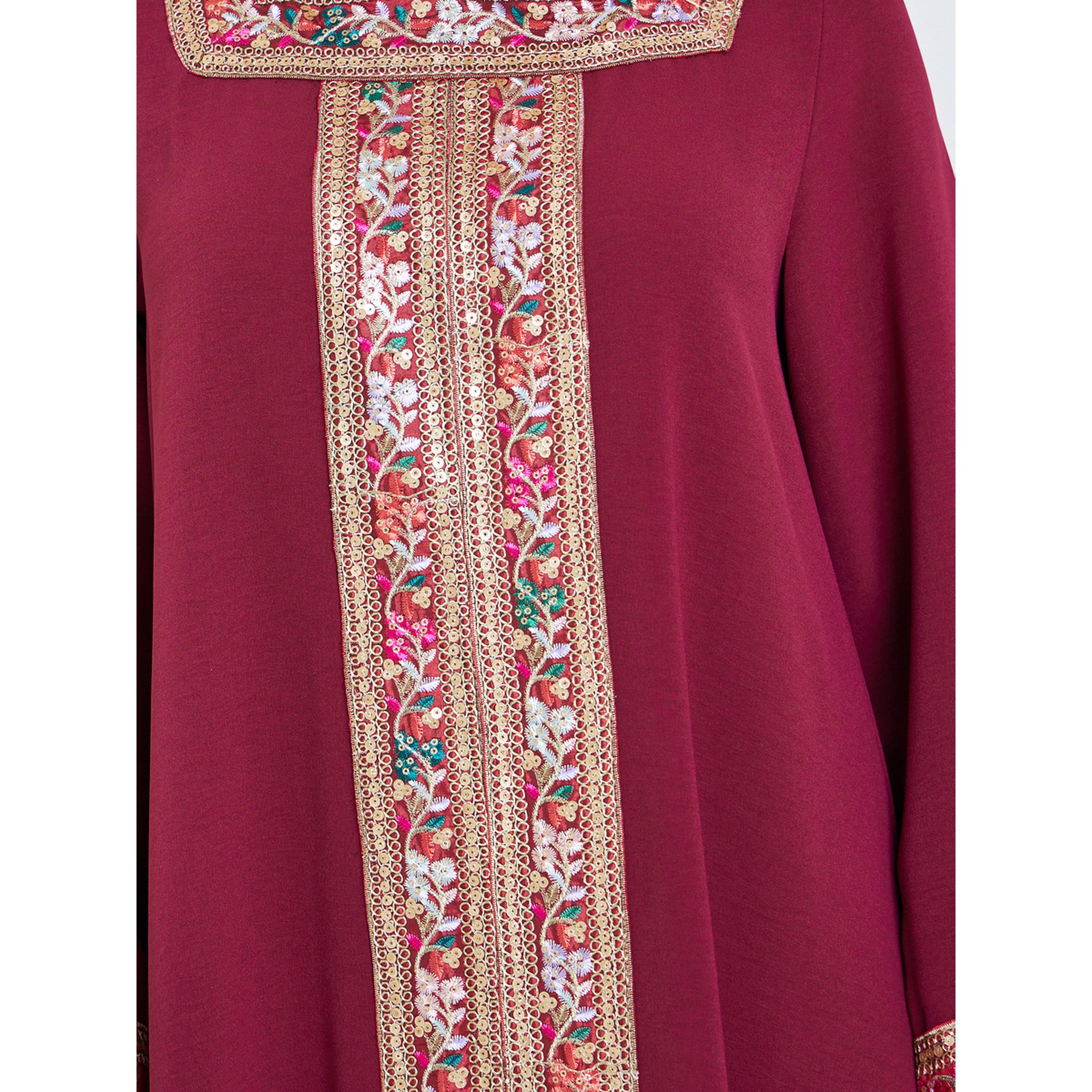 جلابية بياقة مربعة ولوحة ترتر-women-arabicclothing-jalabiyas-image-4