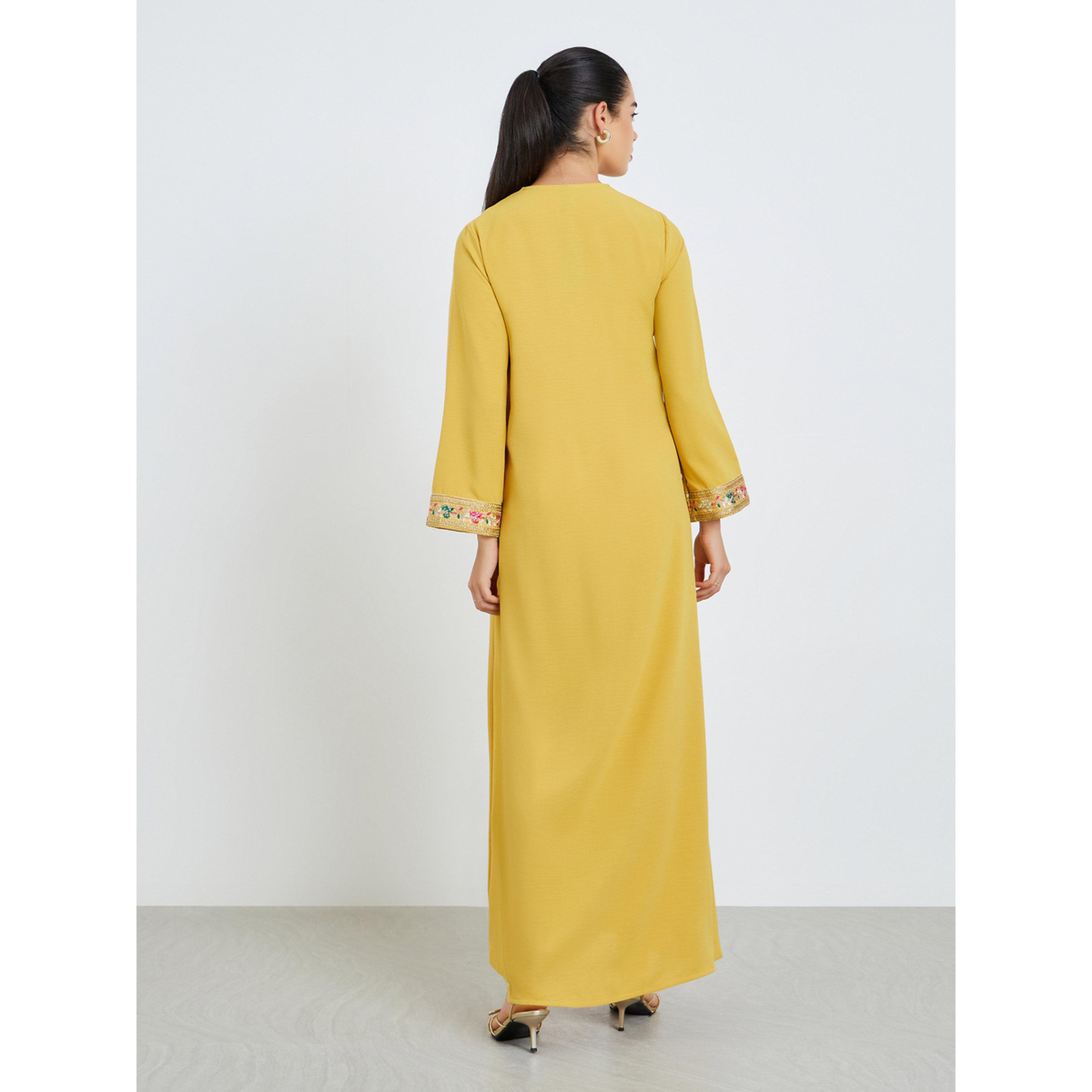جلابية بياقة مربعة ولوحة ترتر-women-arabicclothing-jalabiyas-image-5