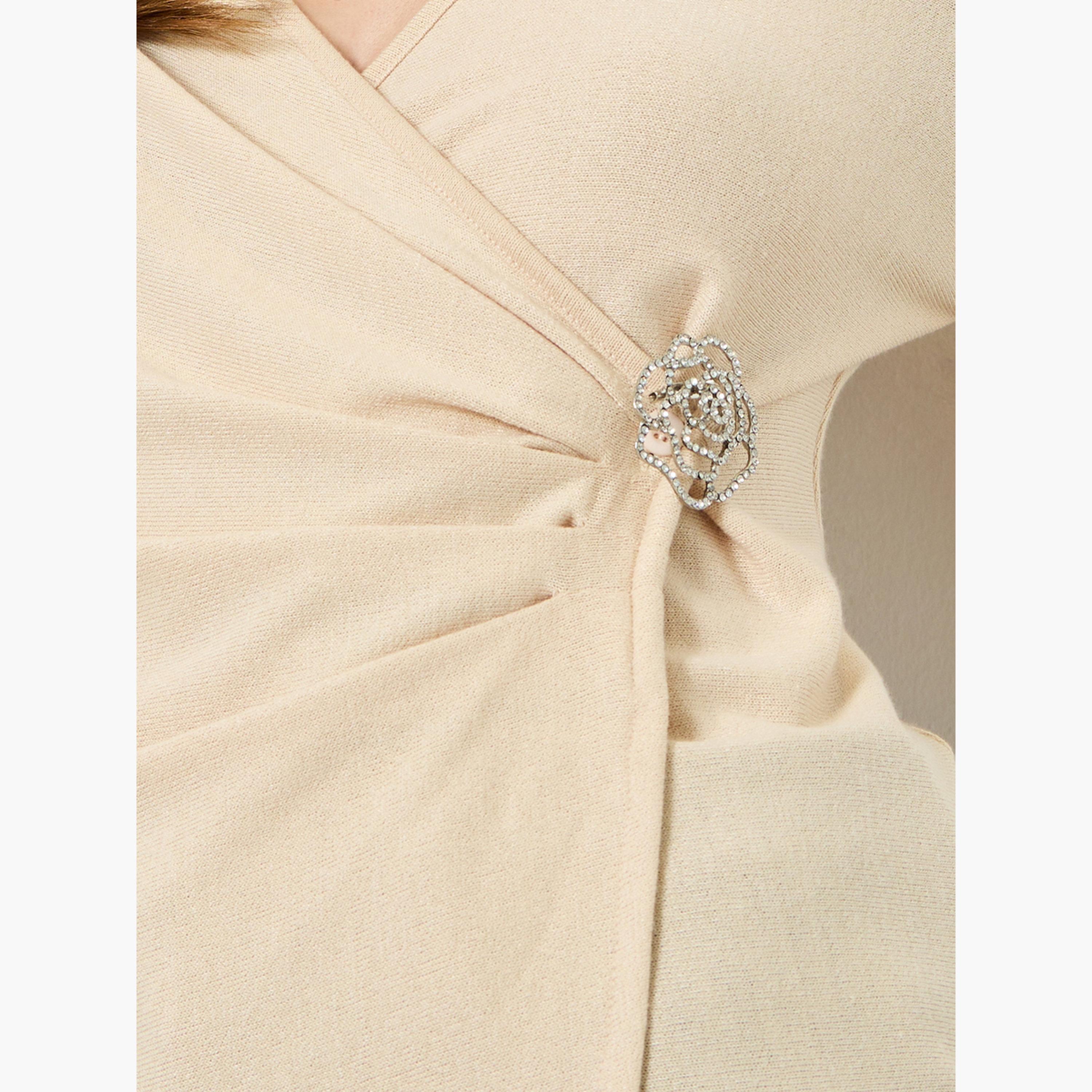 Styli Beige Embellished Wrap Top-women-clothing-shirtsandblouses-blouses-image-3