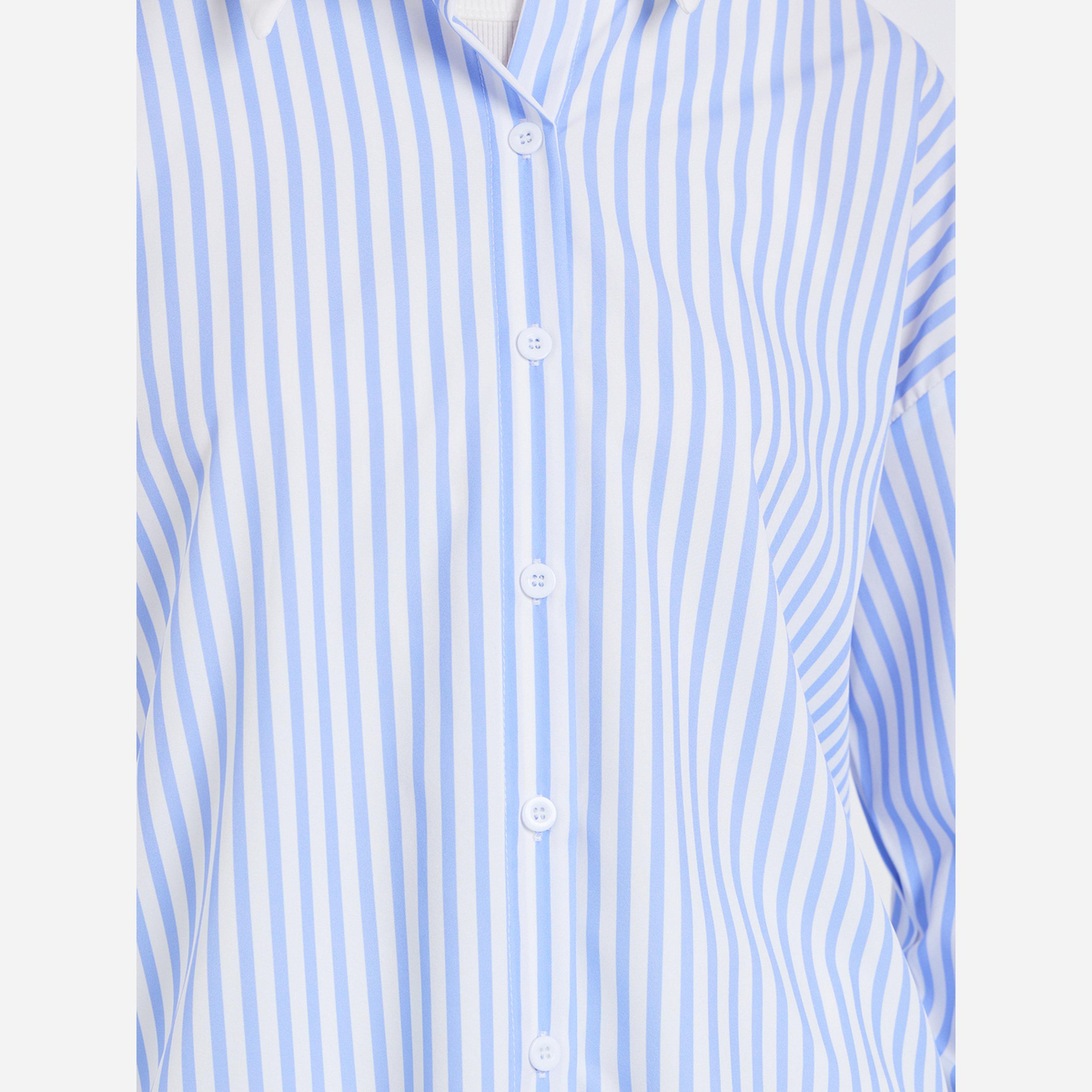 Styli Solid Striped contrasting casual oversized shirt-women-clothing-shirtsandblouses-shirts-image-5