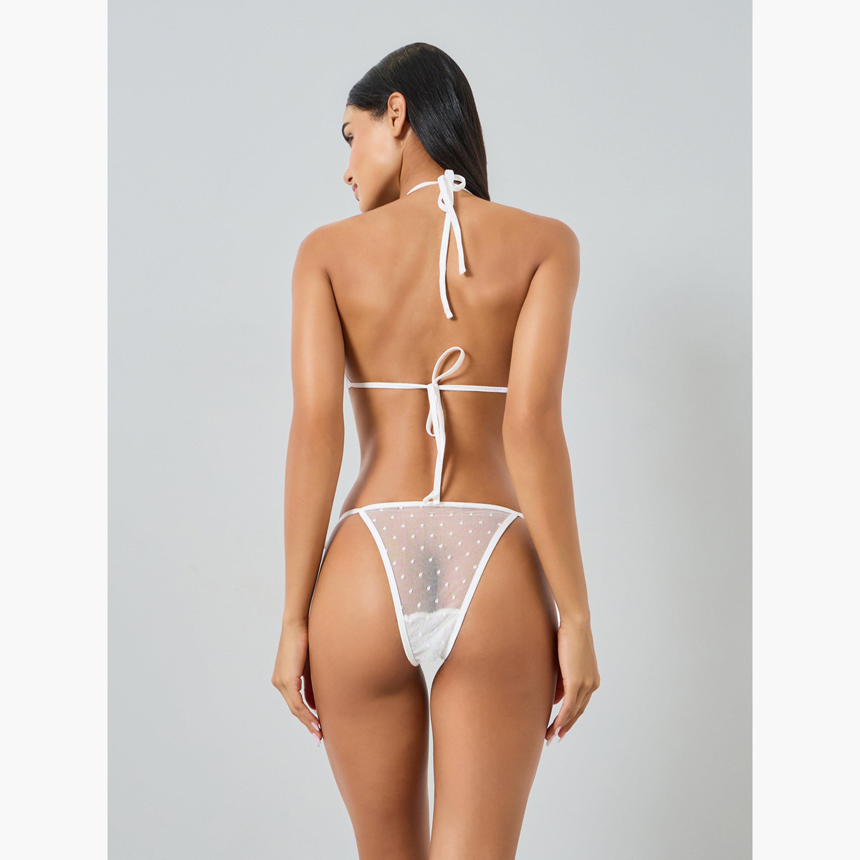 Styli Pack of 3 - Swiss Dobby Mesh Bra with Brief and Robe-women-clothing-lingerie-lingeriesets-image-6