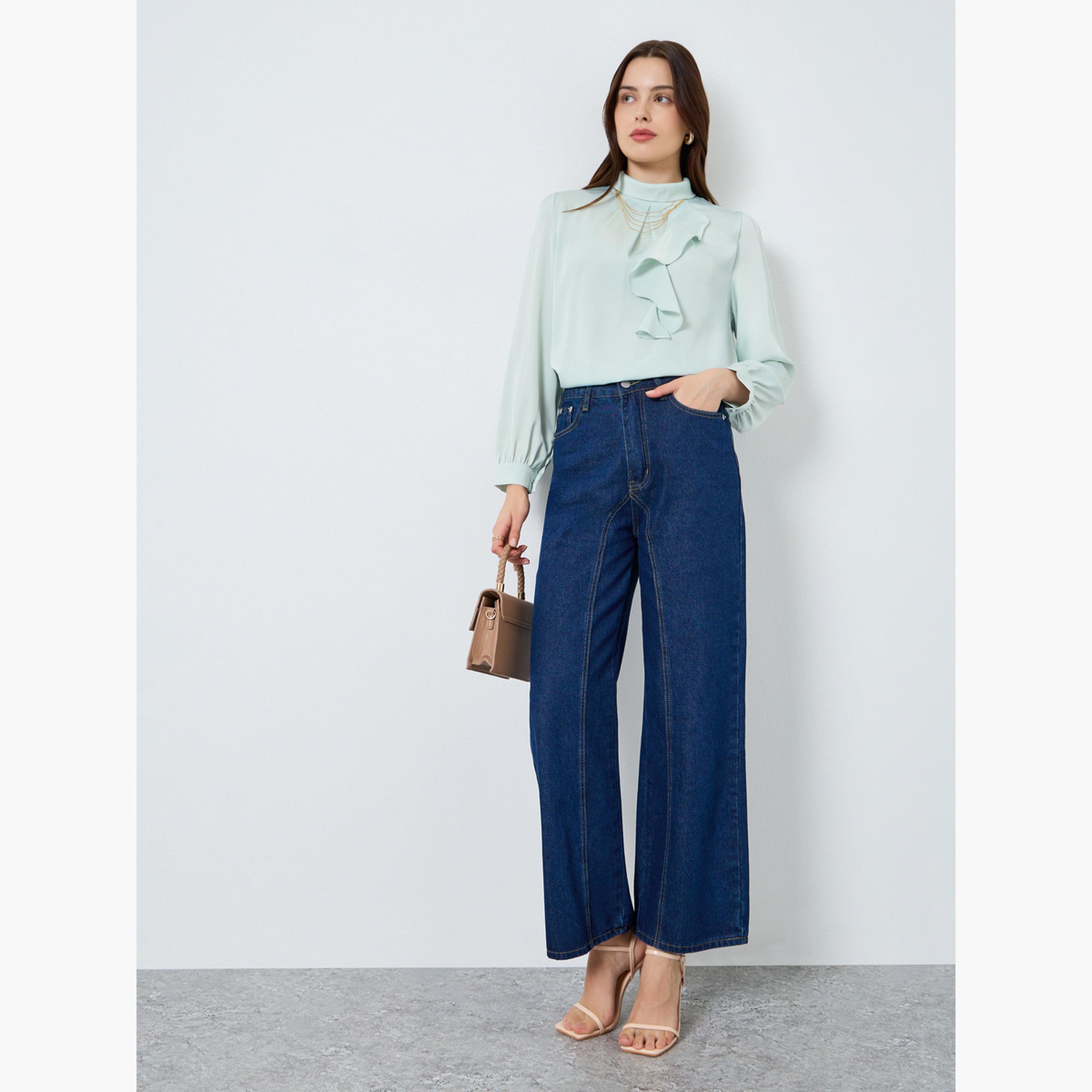 بلوزة بكشكش وتفاصيل سلسلة-women-clothing-shirtsandblouses-blouses-image-2