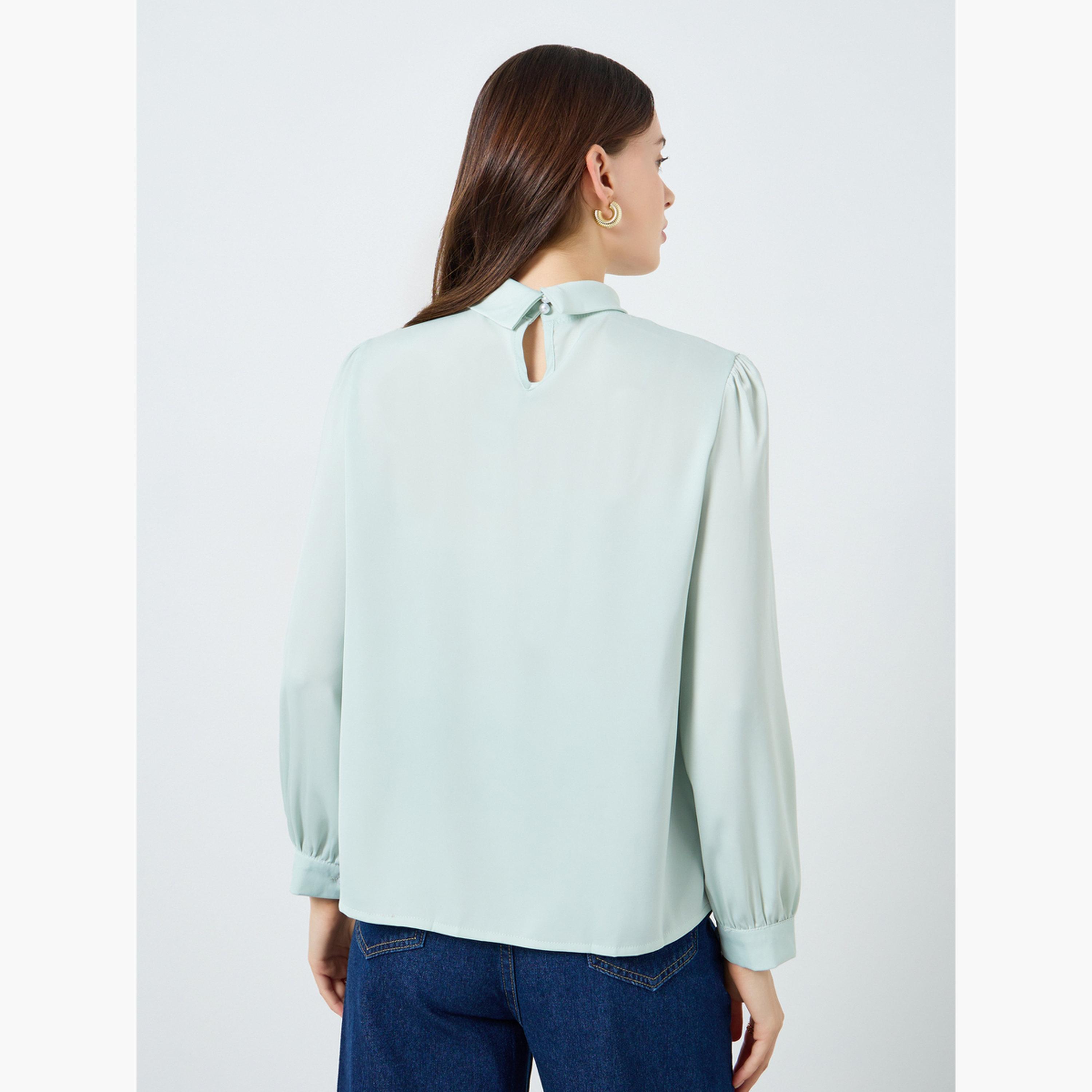 بلوزة بكشكش وتفاصيل سلسلة-women-clothing-shirtsandblouses-blouses-image-6