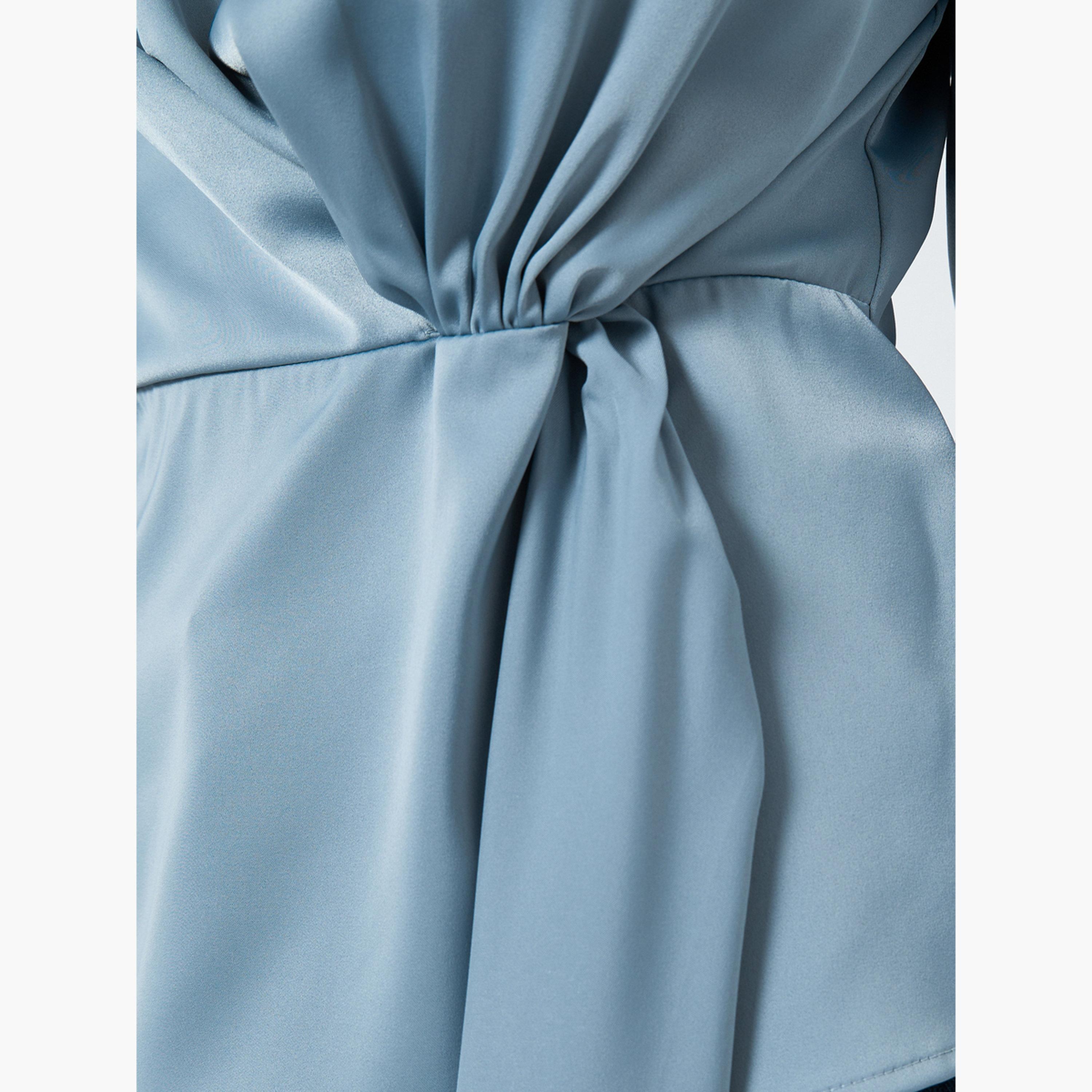 Take Two Women Solid Round Neck Ruched Top-women-clothing-shirtsandblouses-blouses-image-4