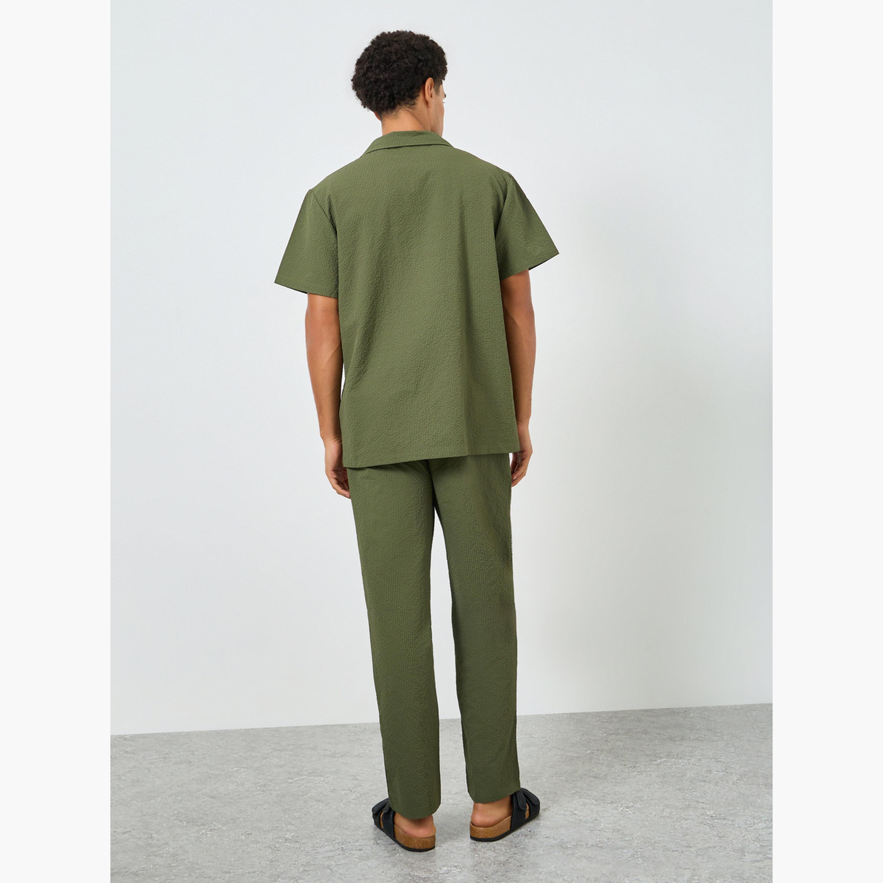 Take Two Men Textured Olive Green Shirt and Pants Co-Ords-men-clothing-coordsets-image-6