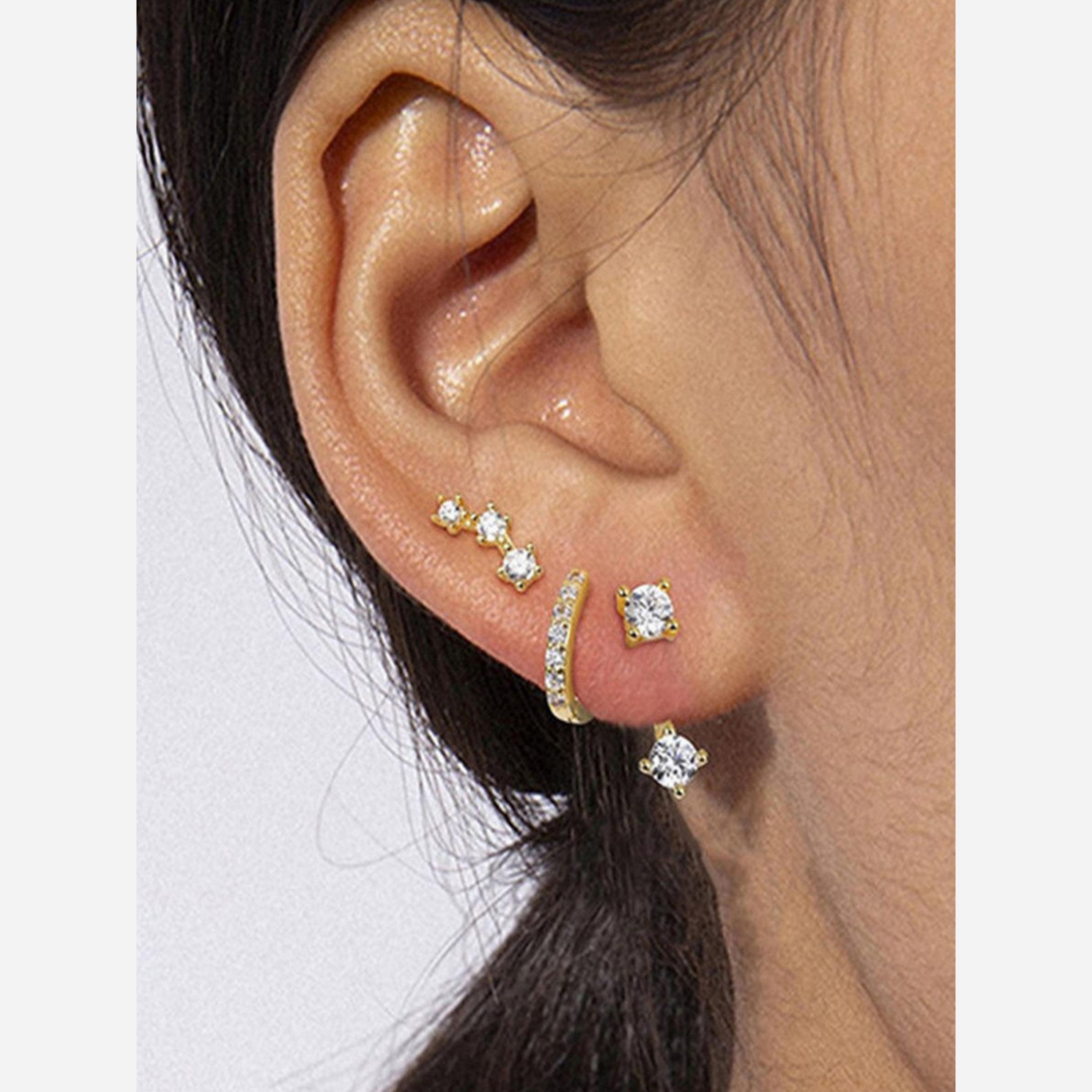 Take Two Pack of 3 - Embellished Gold Stud Earring-women-watchesandjewellery-jewellery-earrings-image-2