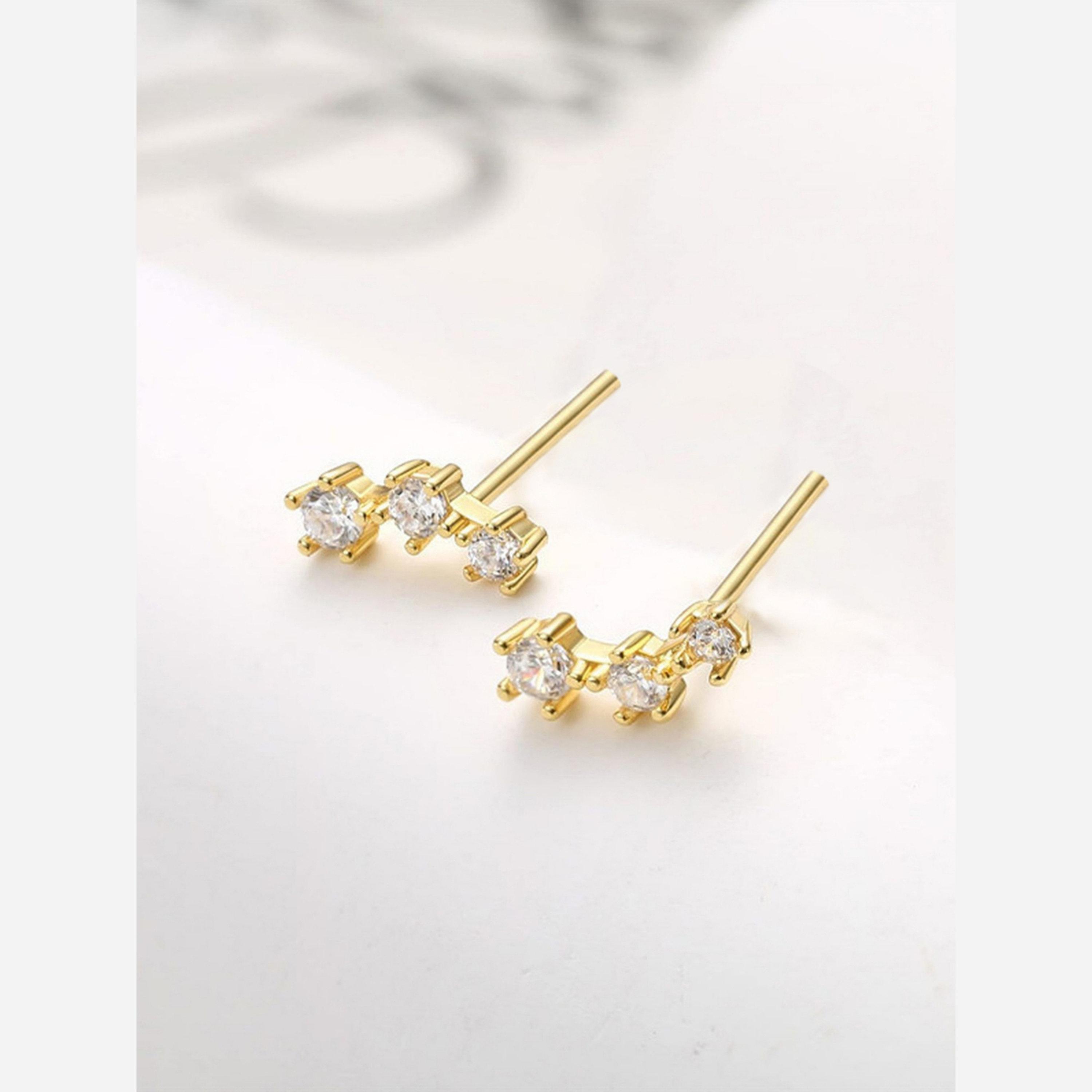 Take Two Pack of 3 - Embellished Gold Stud Earring-women-watchesandjewellery-jewellery-earrings-image-3