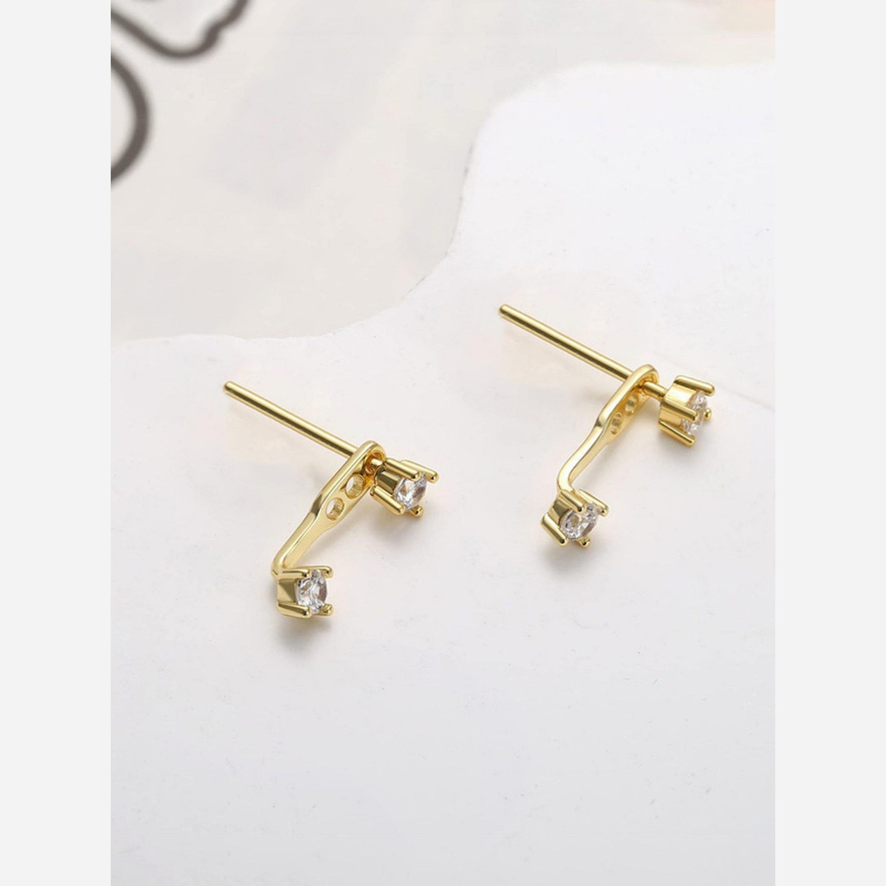 Take Two Pack of 3 - Embellished Gold Stud Earring-women-watchesandjewellery-jewellery-earrings-image-4