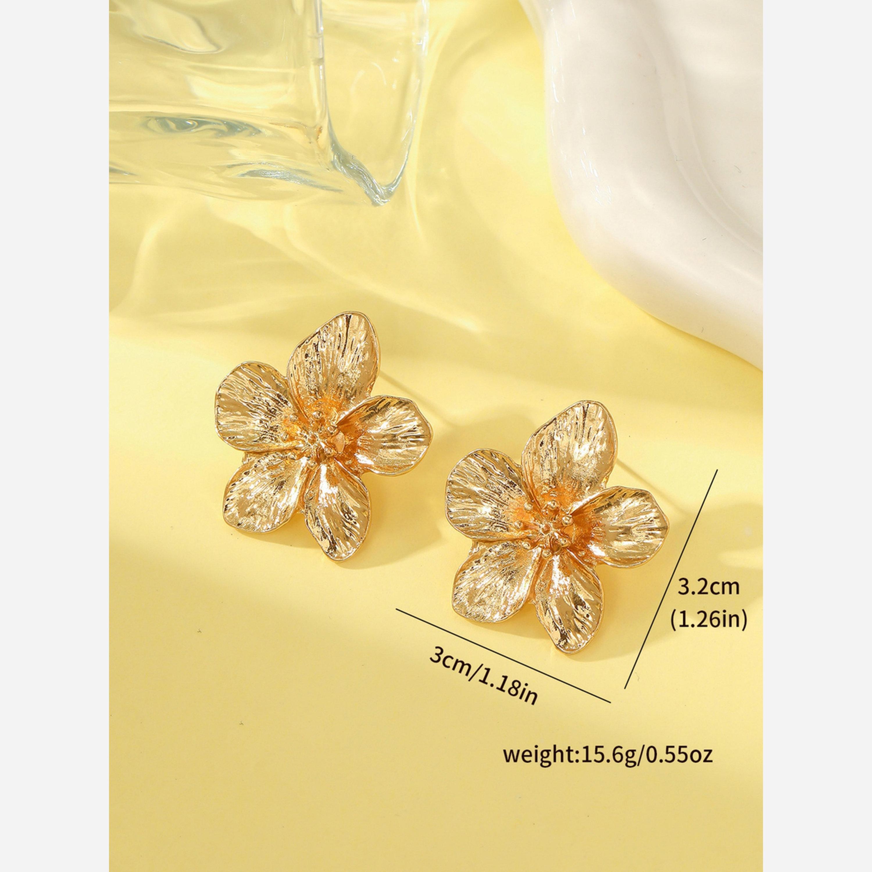 Take Two Gold Flower Stud Earrings-women-watchesandjewellery-jewellery-earrings-image-3