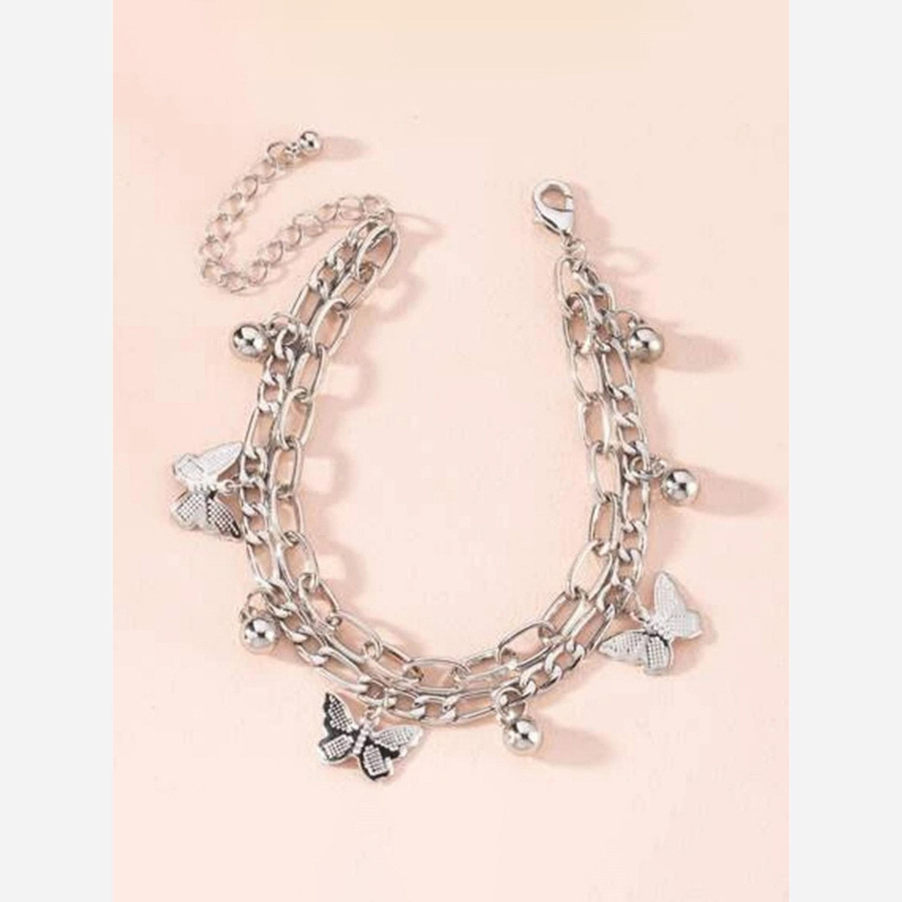 Take Two Silver Butterfly Charm Chain Bracelet-women-watchesandjewellery-jewellery-banglesandbracelets-image-2