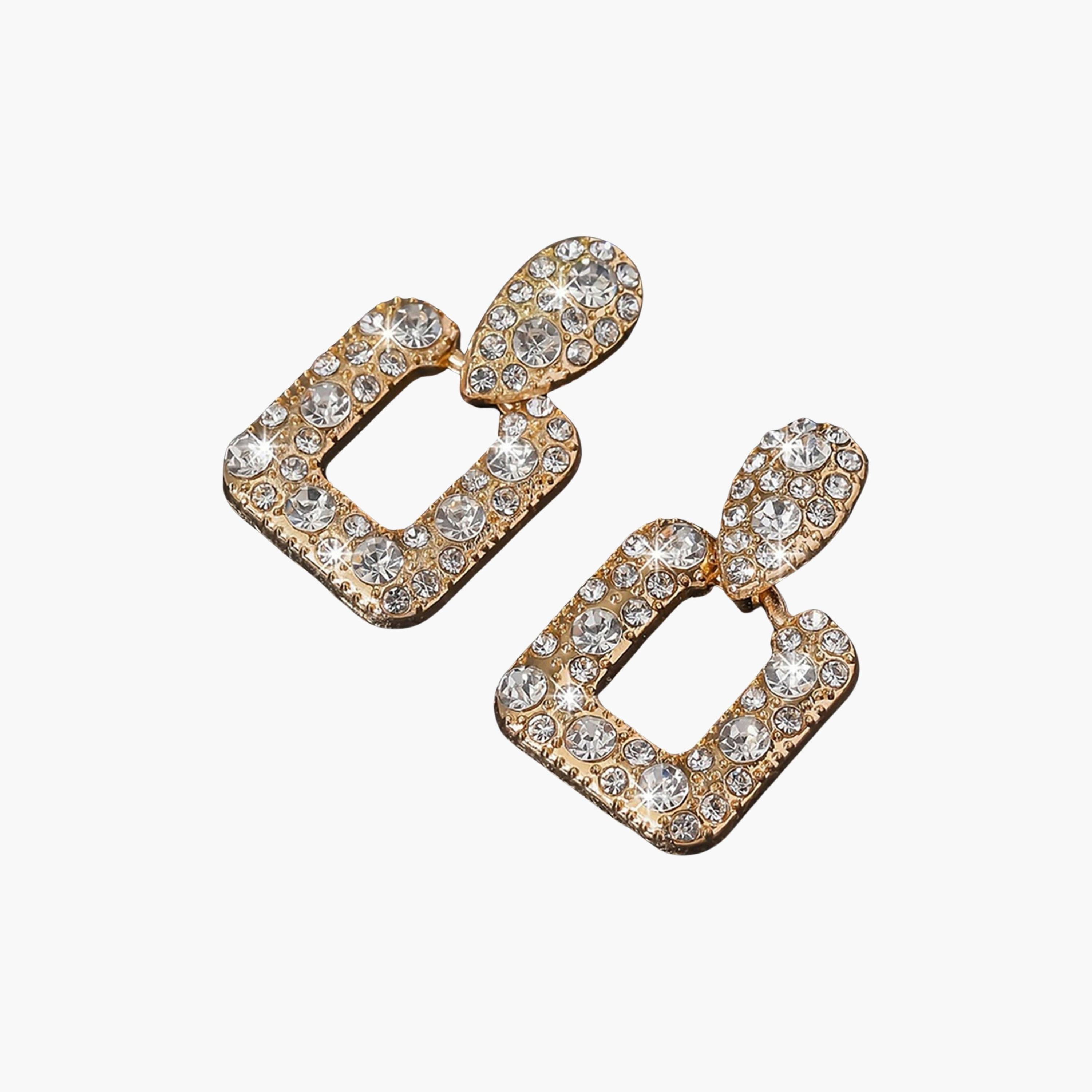 تيك تو - أقراط مربعة متدلية مطلية بالذهب-women-watchesandjewellery-jewellery-earrings-image-1