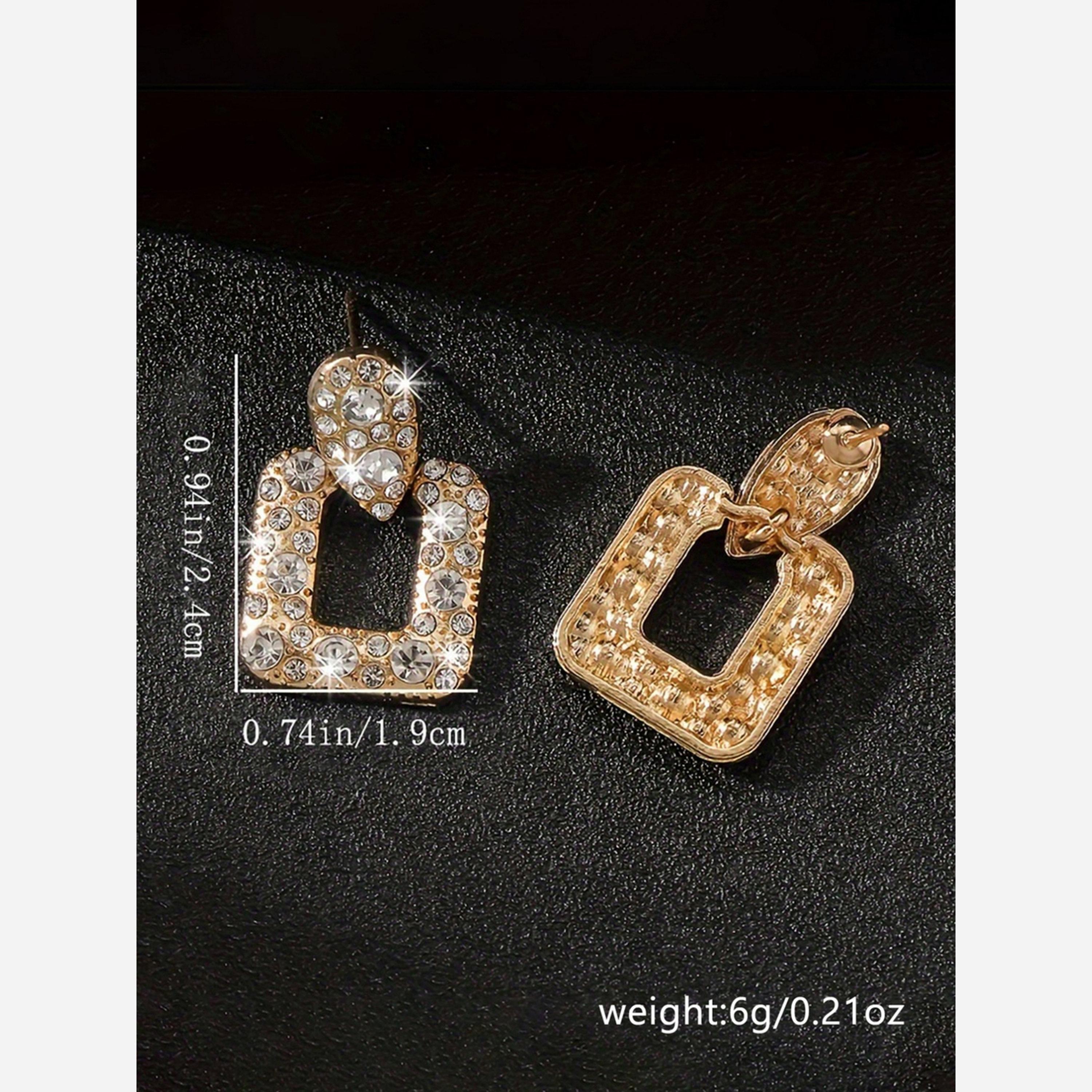 تيك تو - أقراط مربعة متدلية مطلية بالذهب-women-watchesandjewellery-jewellery-earrings-image-3