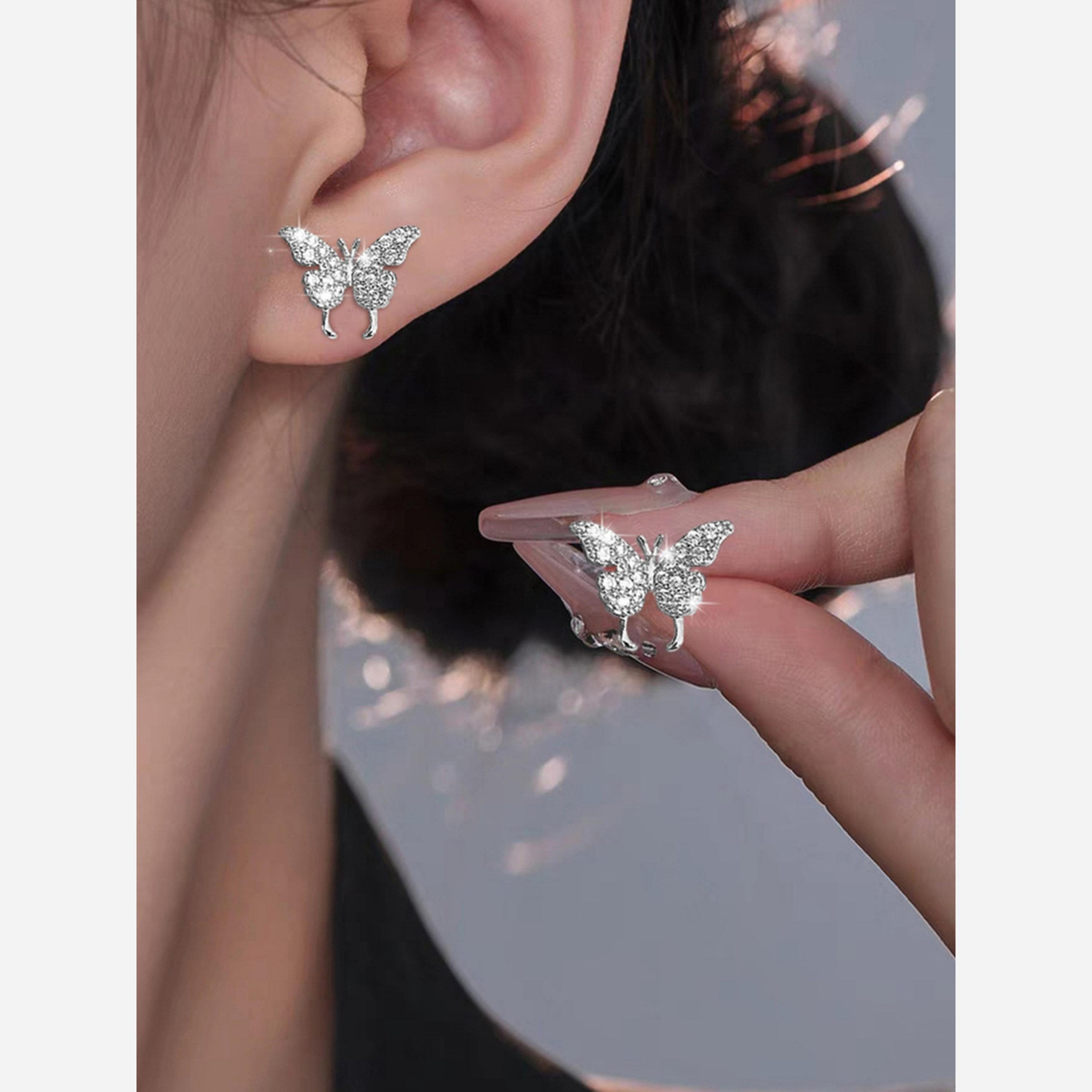 Take Two Silver Butterfly Stud Earrings-women-watchesandjewellery-jewellery-earrings-image-2