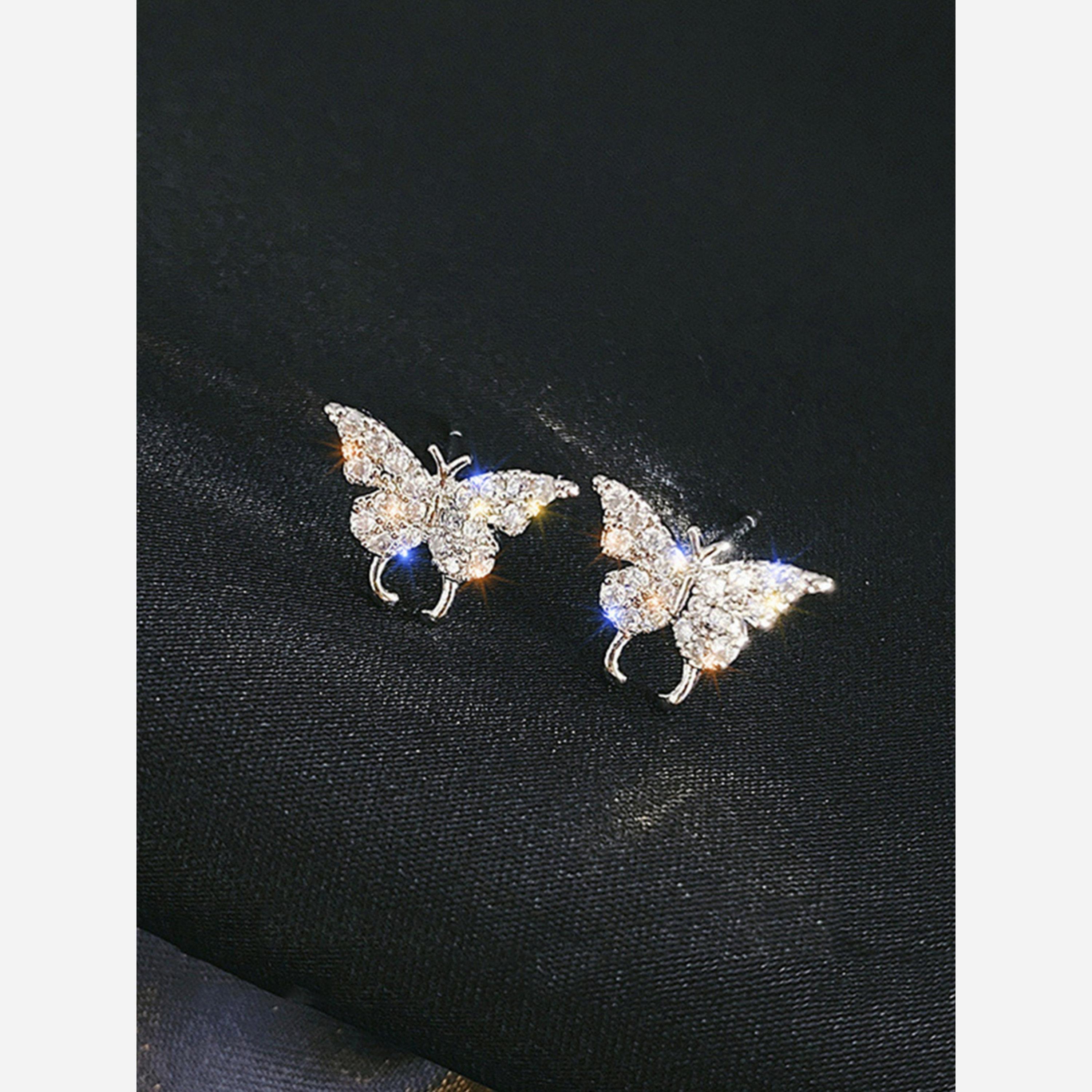 Take Two Silver Butterfly Stud Earrings-women-watchesandjewellery-jewellery-earrings-image-5