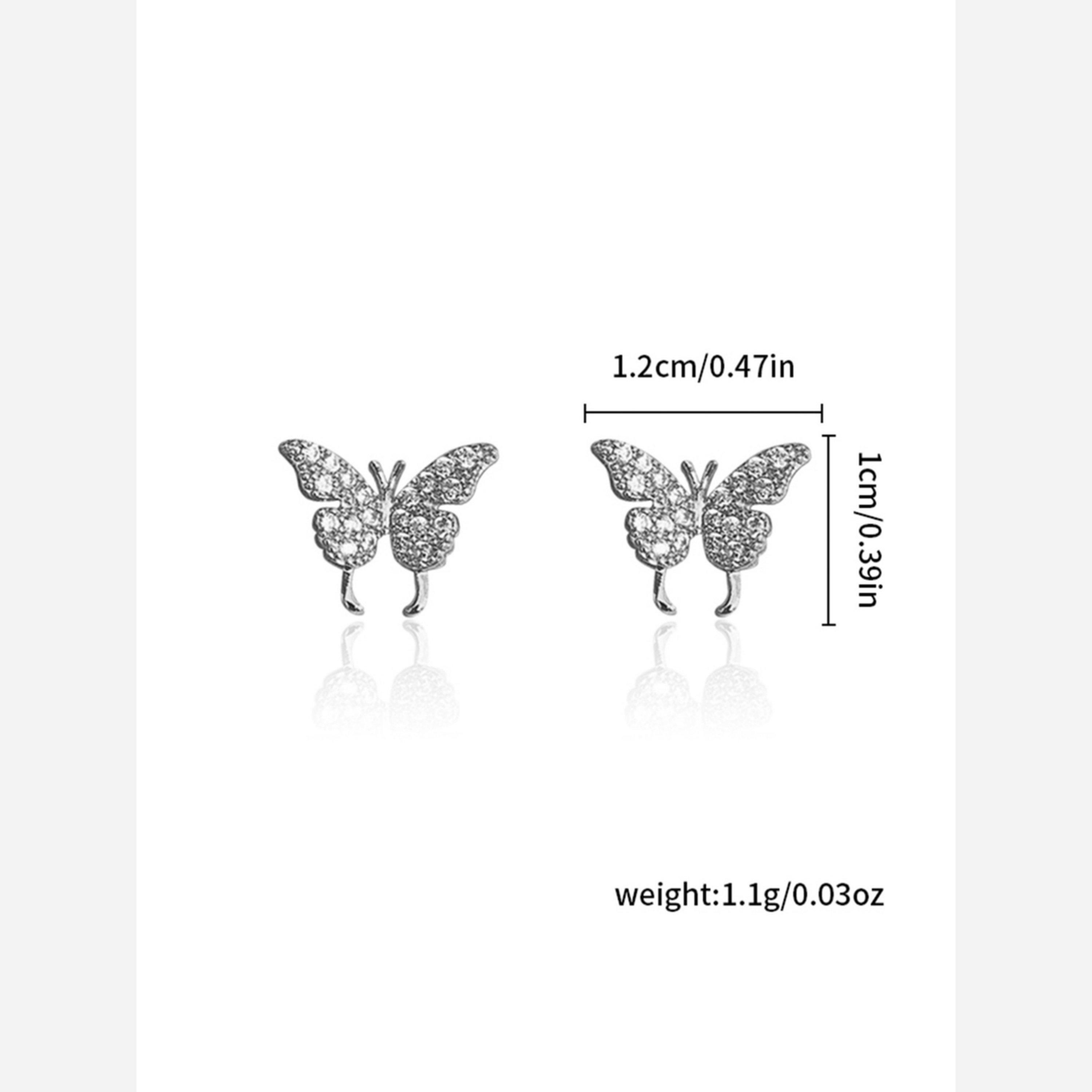 Take Two Silver Butterfly Stud Earrings-women-watchesandjewellery-jewellery-earrings-image-6