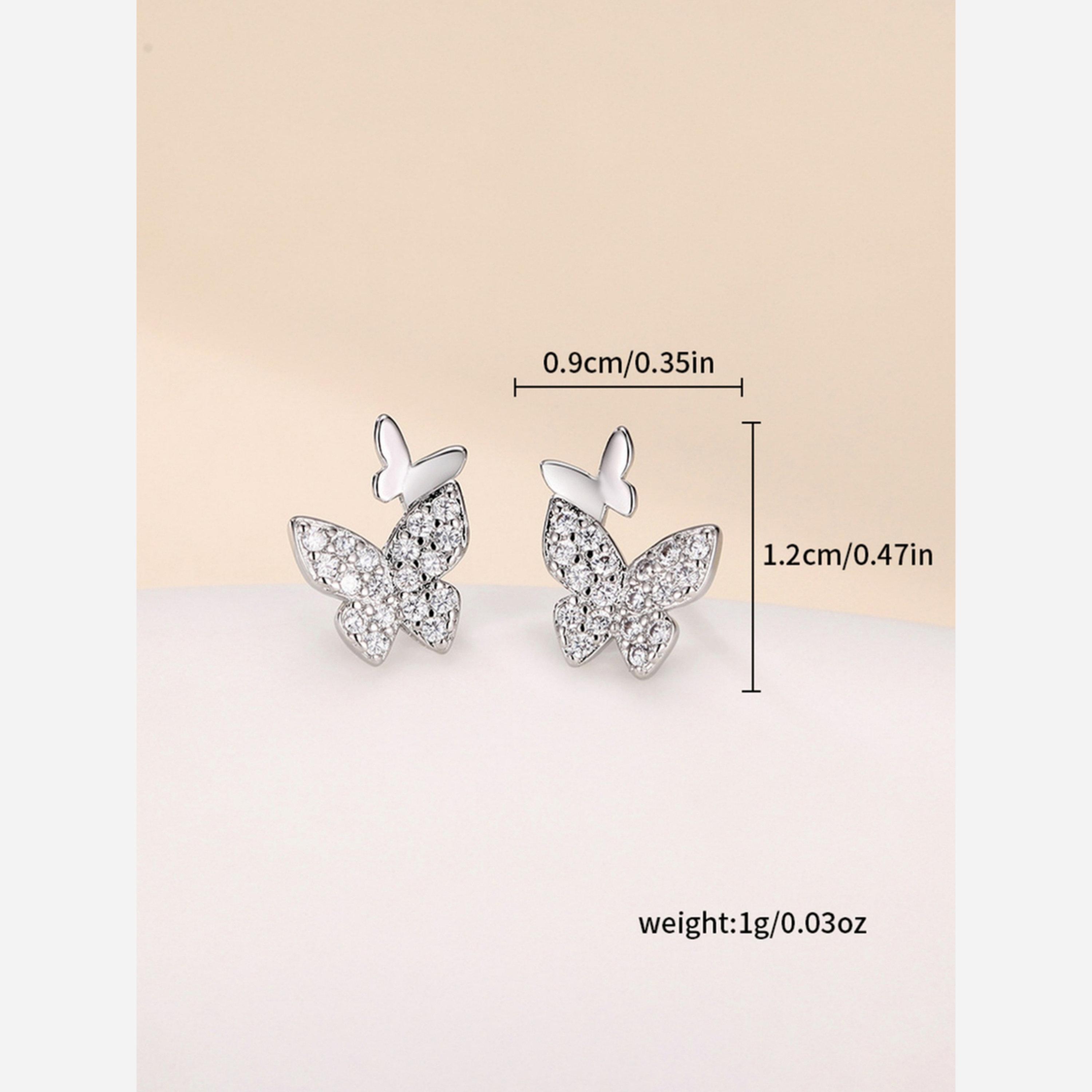 Take Two Silver Embellished Butterfly Shape Earrings-women-watchesandjewellery-jewellery-earrings-image-4