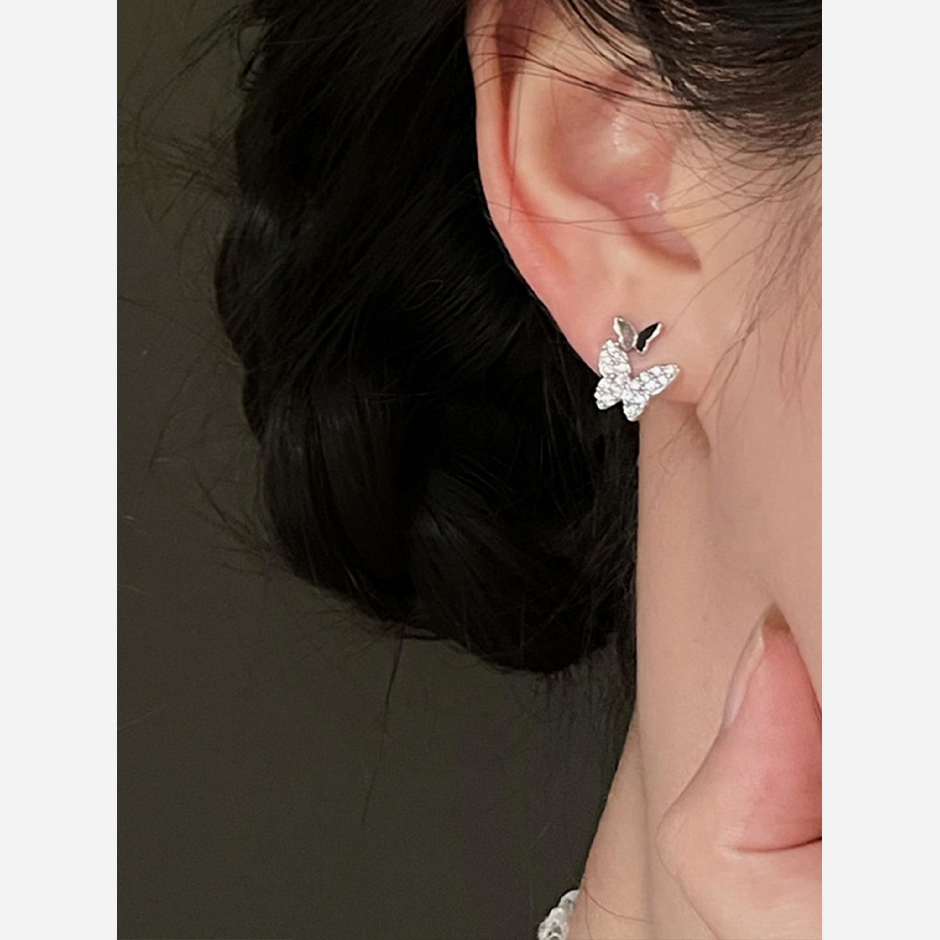Take Two Silver Embellished Butterfly Shape Earrings-women-watchesandjewellery-jewellery-earrings-image-6