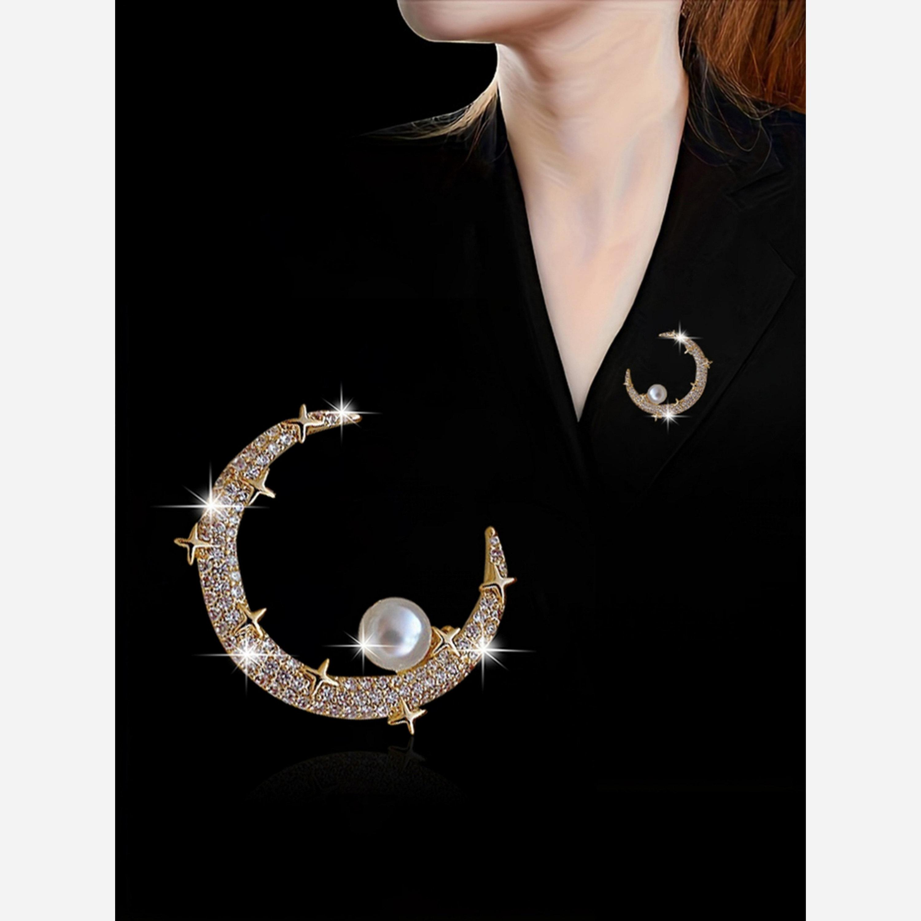Take Two Gold Moon and Pearl Brooch-women-watchesandjewellery-jewellery-brooches-image-2