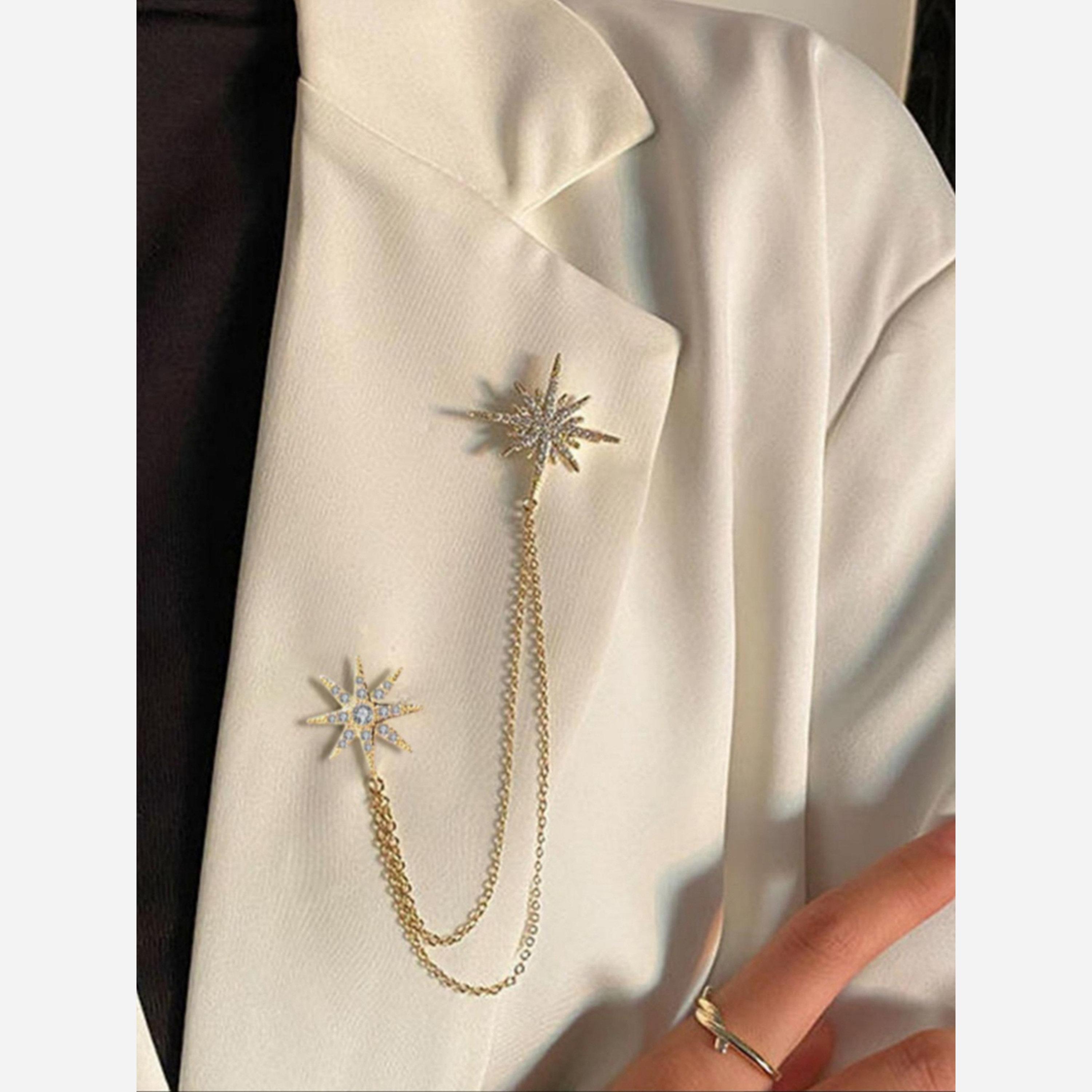 Take Two Gold Starburst Chain Brooch-women-watchesandjewellery-jewellery-brooches-image-3
